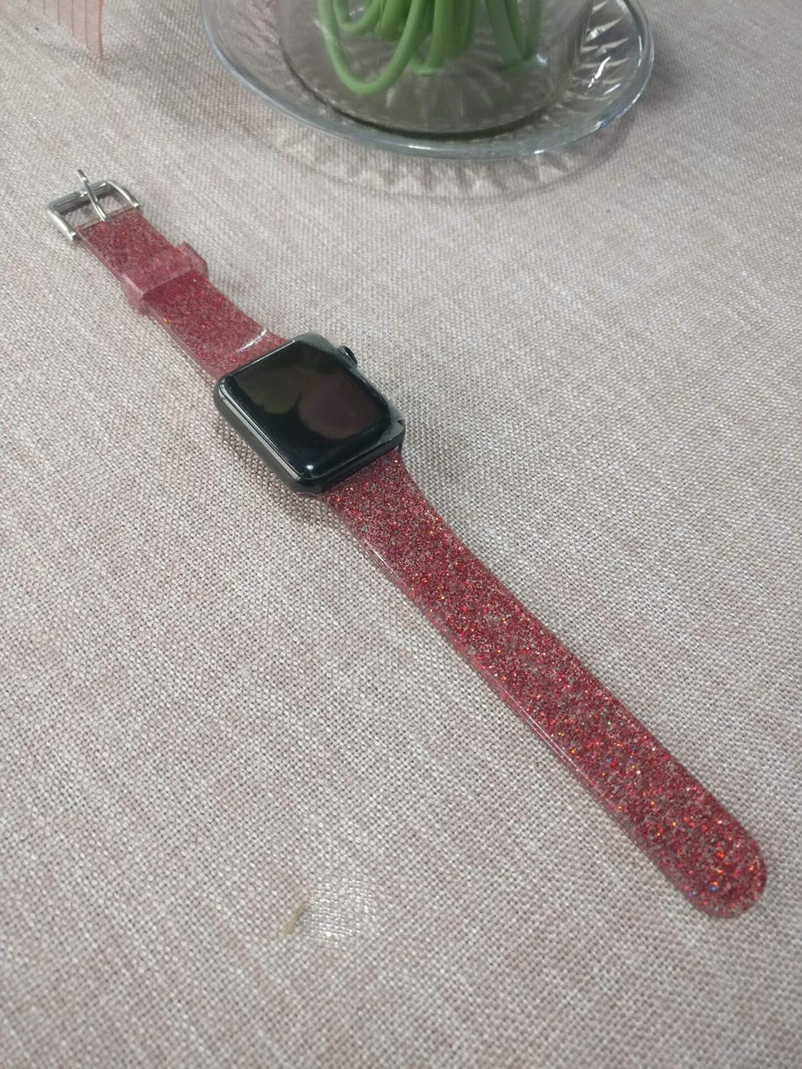 Compatible with Apple Watch Band, Women Transparent Clear Soft Cute Silicone Sports Iwatch Band Strap for Apple Watch Series 8/7/6/5/4/3/2/1/SE