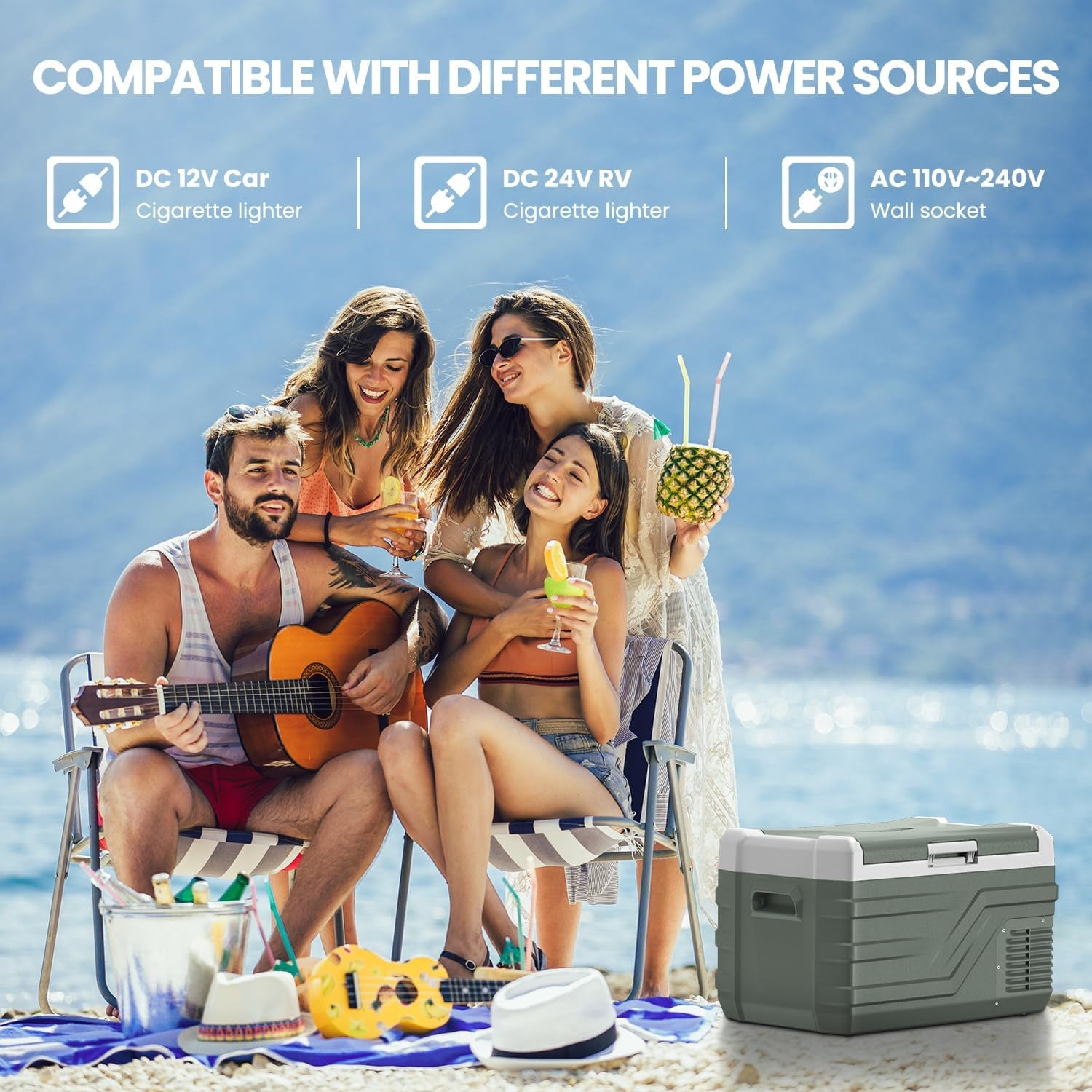 Car Refrigerator 12 Volt Refrigerator 28 Quart Portable Freezer 12V Car Fridge Portable Fridge Freezer 12/24V DC 110~240 Volt AC for Truck RV Camper SUV Electric Cooler for Camping -4℉-68℉ TRUCK DRIVER