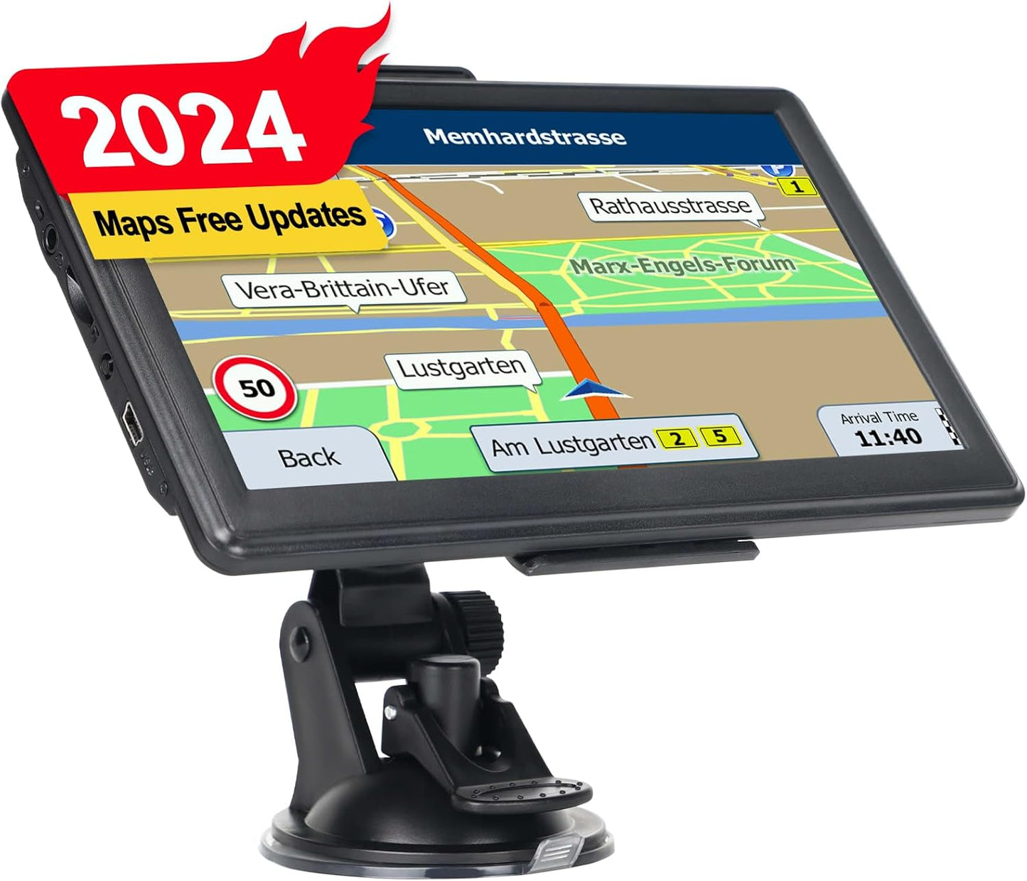 GPS Navigator for Car 7 Inch, Truck GPS Commercial Drivers, Trucker GPS for Semi Truck, Navigation for Truck 2025 Map with Free Lifetime Updates, Speed Limit Warnings, Lane Assist TRUCK DRIVER