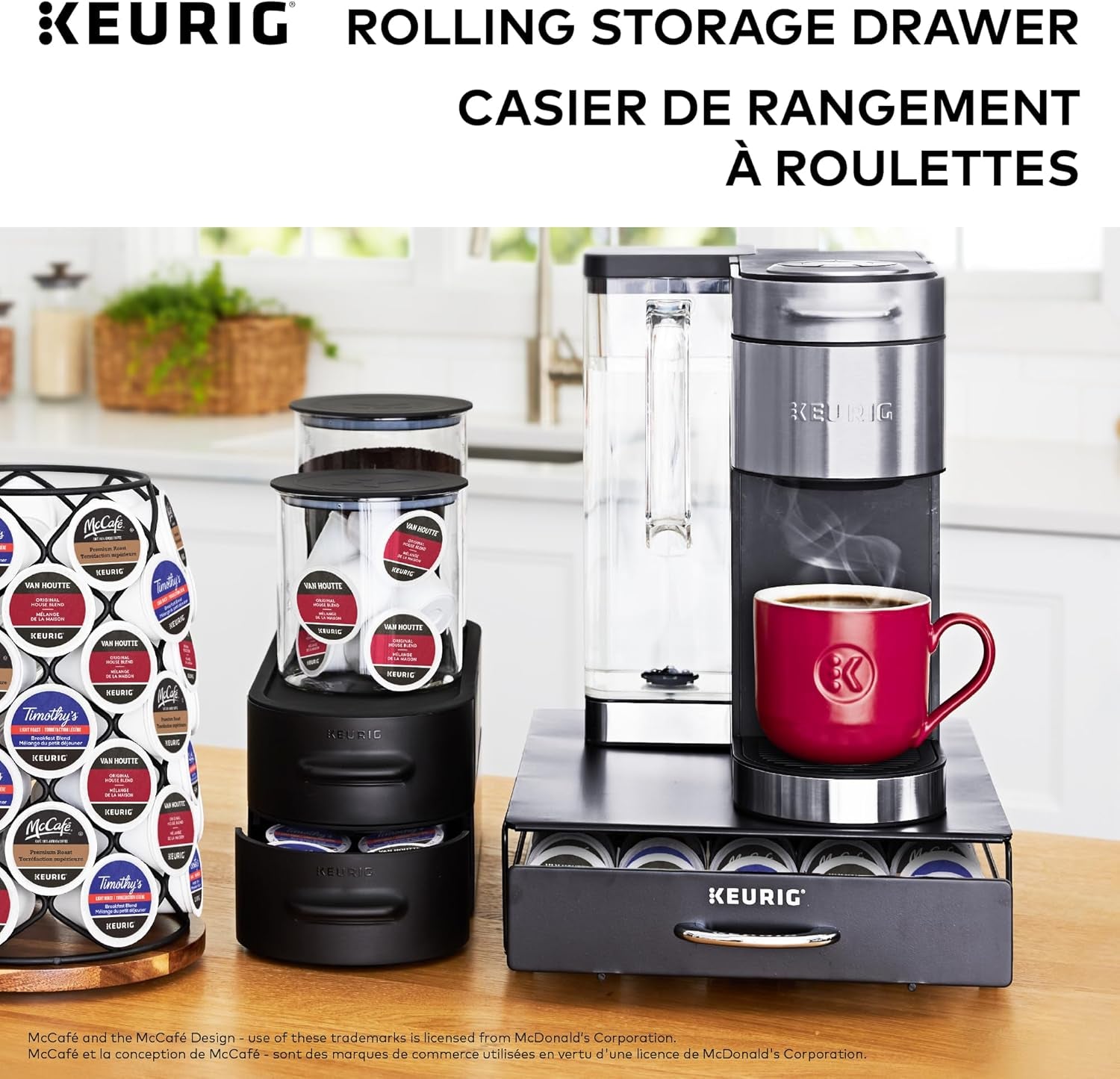 under Brewer Storage Drawer, Coffee Pod Storage, Holds Upto 35  K-Cup Pods, Black