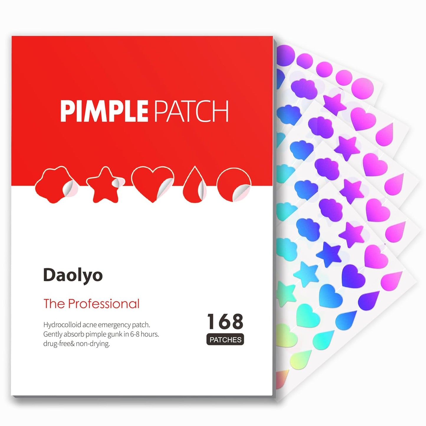 Pimple Patches for Face, 3 Size 280 Counts Hydrocolloid Acne Patches, Cute Star Pimple Stickers with Salicylic Acid, Tea Tree Oil & Calendula Oil, for Covering Zits and Blemishes