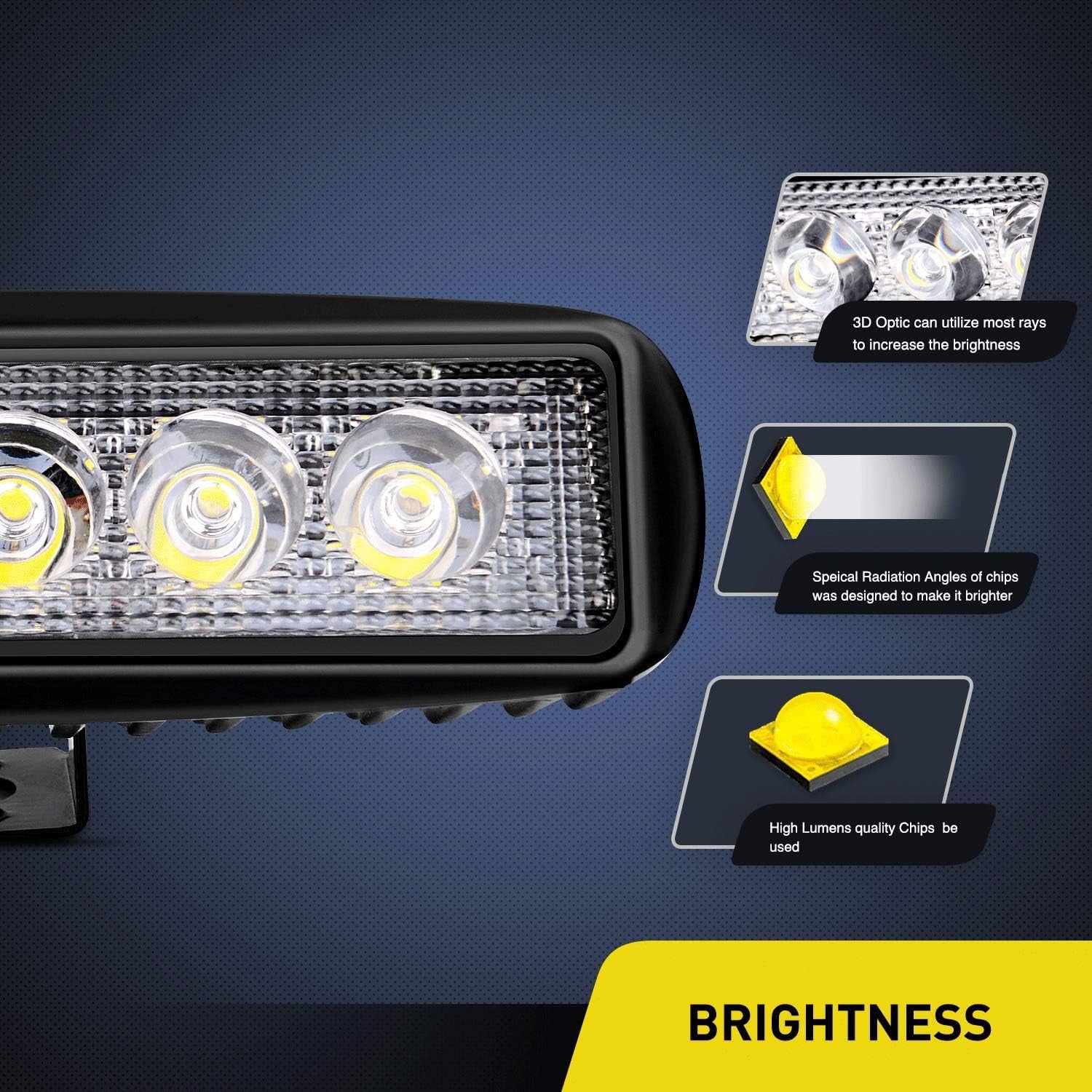 2Pcs 18W Spot LED Work Lights LED Pods Fog Lights off Road Led Lights Driving Lights With16Awg off Road Wiring Harness Kit-2 Leads