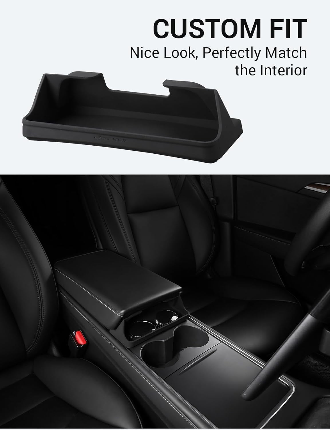 2024 Newest Tesla Model 3 Model Y Center Console Sunglasses Holder Armrest Box Silicone Eyeglasses Storage Box Key Card Holder 2021-2024 Accessories Interior Fit Model 3 Y with Refresh Console