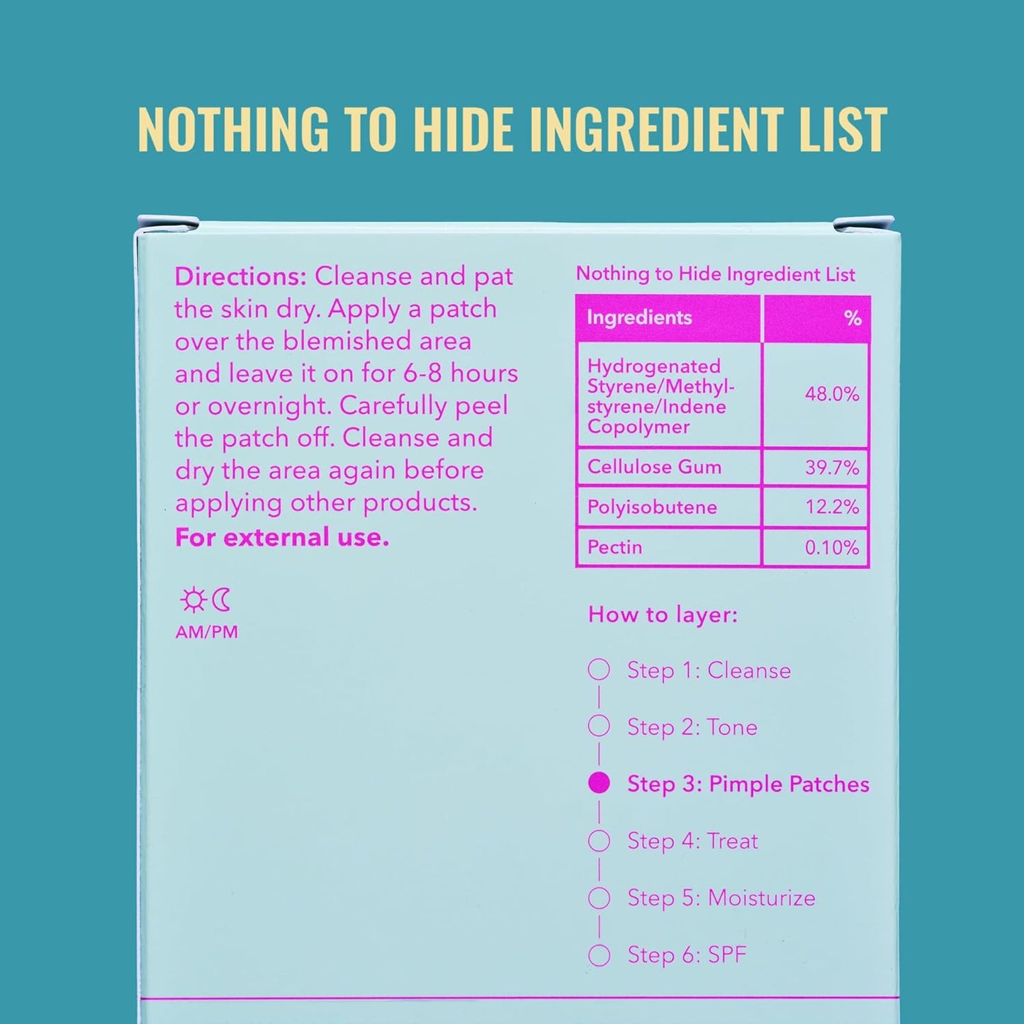 Pimple Patches (60 Patches) - Ultra-Thin Hydrocolloid Patches to Conceal Whiteheads, Blackheads and Blemishes, Target Ance and Impurities - Skin Care for Face with Cellulose and Pectin