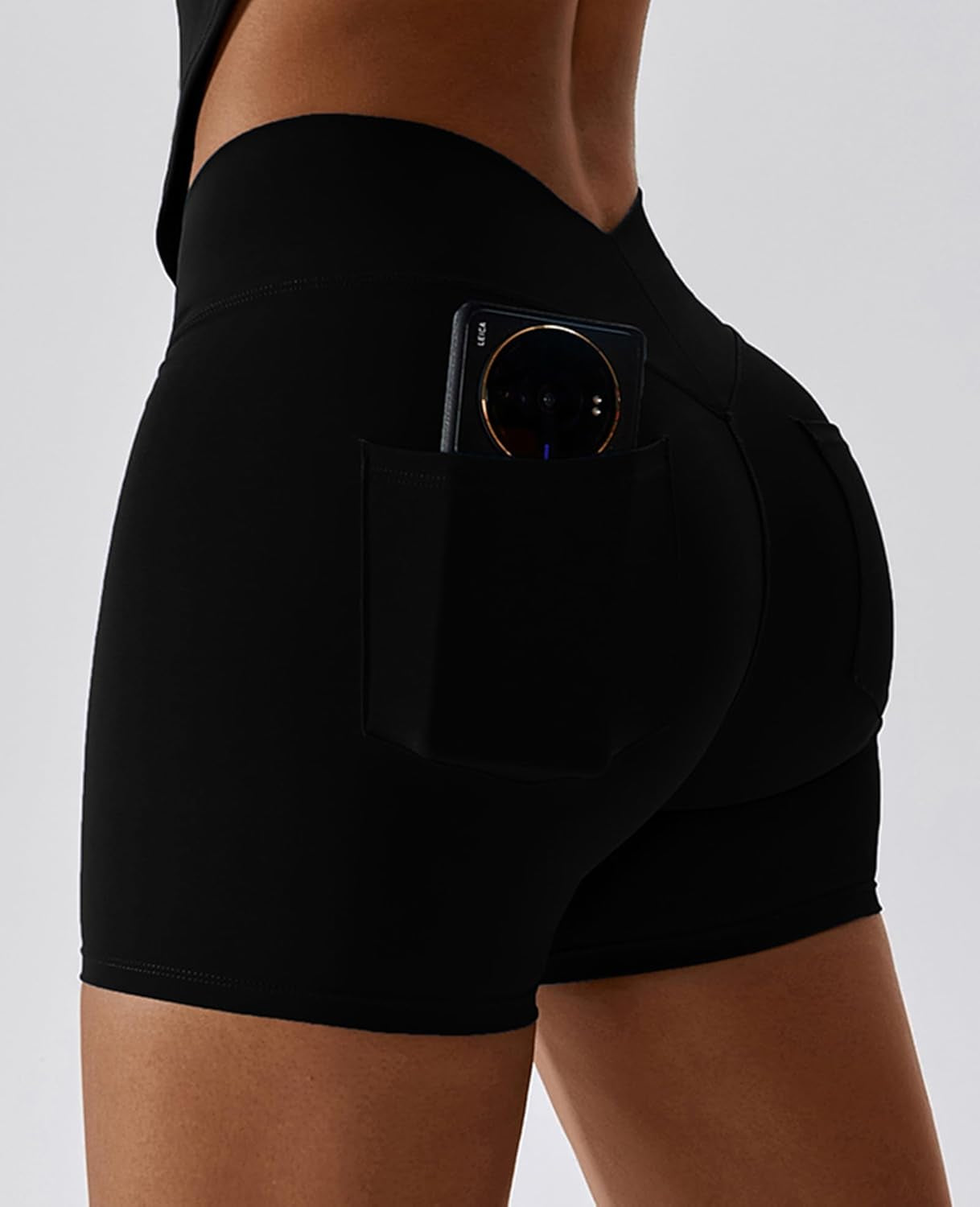 V Back Scrunch Butt Workout Shorts for Women High Waisted Lifting Booty Gym Yoga Biker Shorts