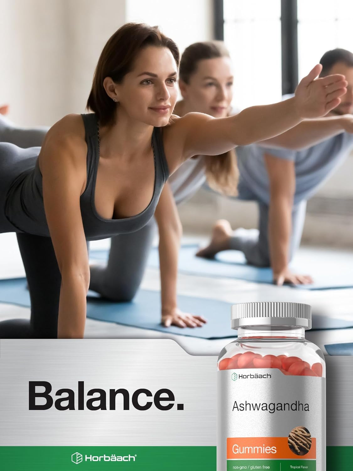 Ashwagandha Gummies for Women and Men | 60 Count | Vegan, Non-Gmo, Gluten Free Supplement | Tropical Flavor TLBH