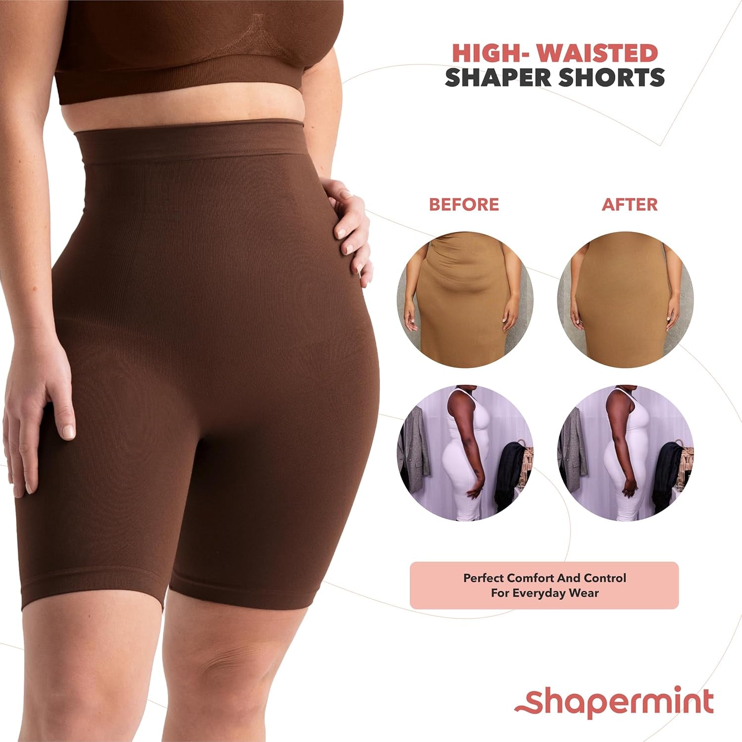 High Waisted Body Shaper Shorts Shapewear for Women Tummy Control Thigh Slimming Technology