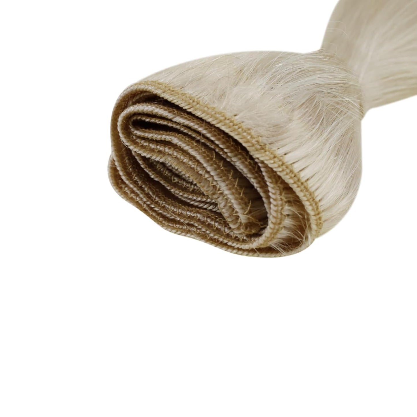 Sew in Hair Extensions Real Human Hair 24 Inch 120G Blonde Weft Hair Extensions Platinum Blonde Hand Tied Human Hair Extensions Sew in Weft Hair Extensions for Women #60