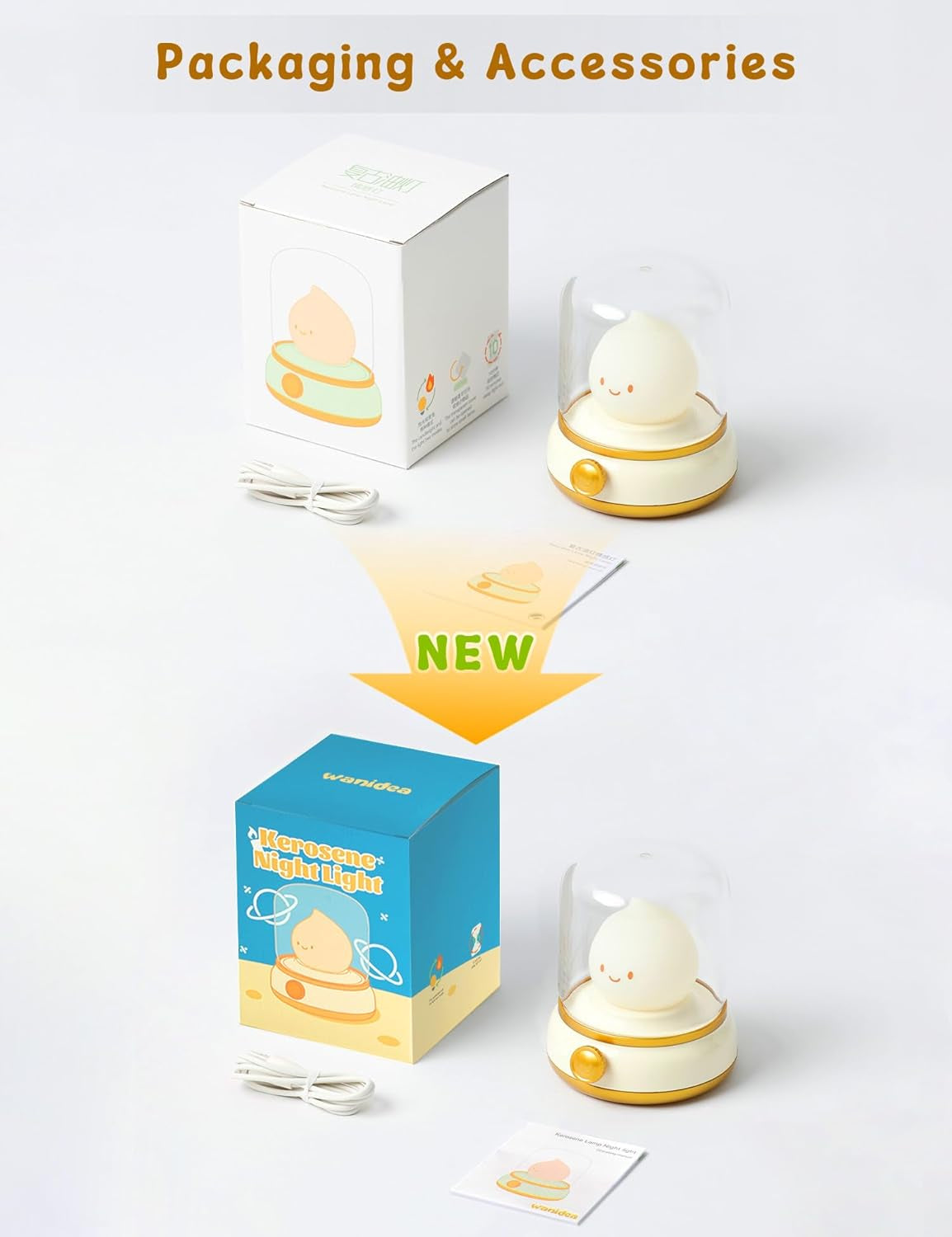 Cute Flameless Candles Lamp, Kids Night Light,Candle Warmer Lamp, Cute Kerosene Lamp,Cute Decor,Adjustable Dimmable Rechargeable Night Light for Kids,Girls,Teenager Kids Bedrooma