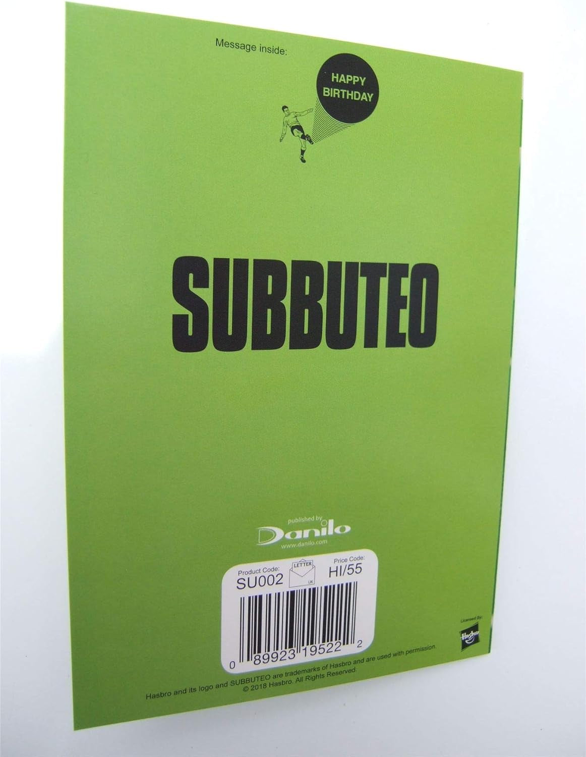 SU002 Football Birthday Card Multi Colour 172Mm X 124Mm