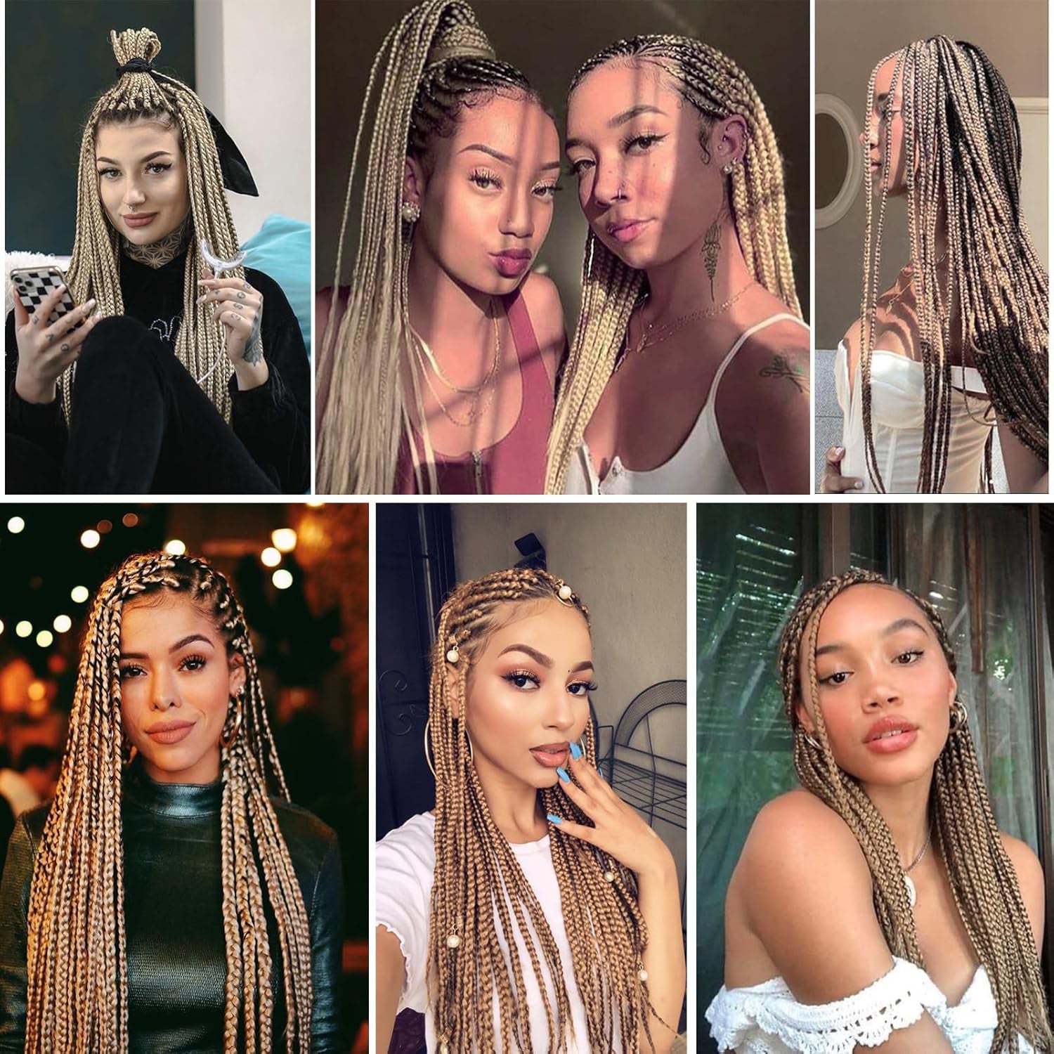 Ombre Braiding Hair Pre Stretched 26Inch 2 Packs Blonde Pre Stretched Braiding Hair Long Straight Kanekalon Braiding Hair Yaki Synthetic Hair for Braiding