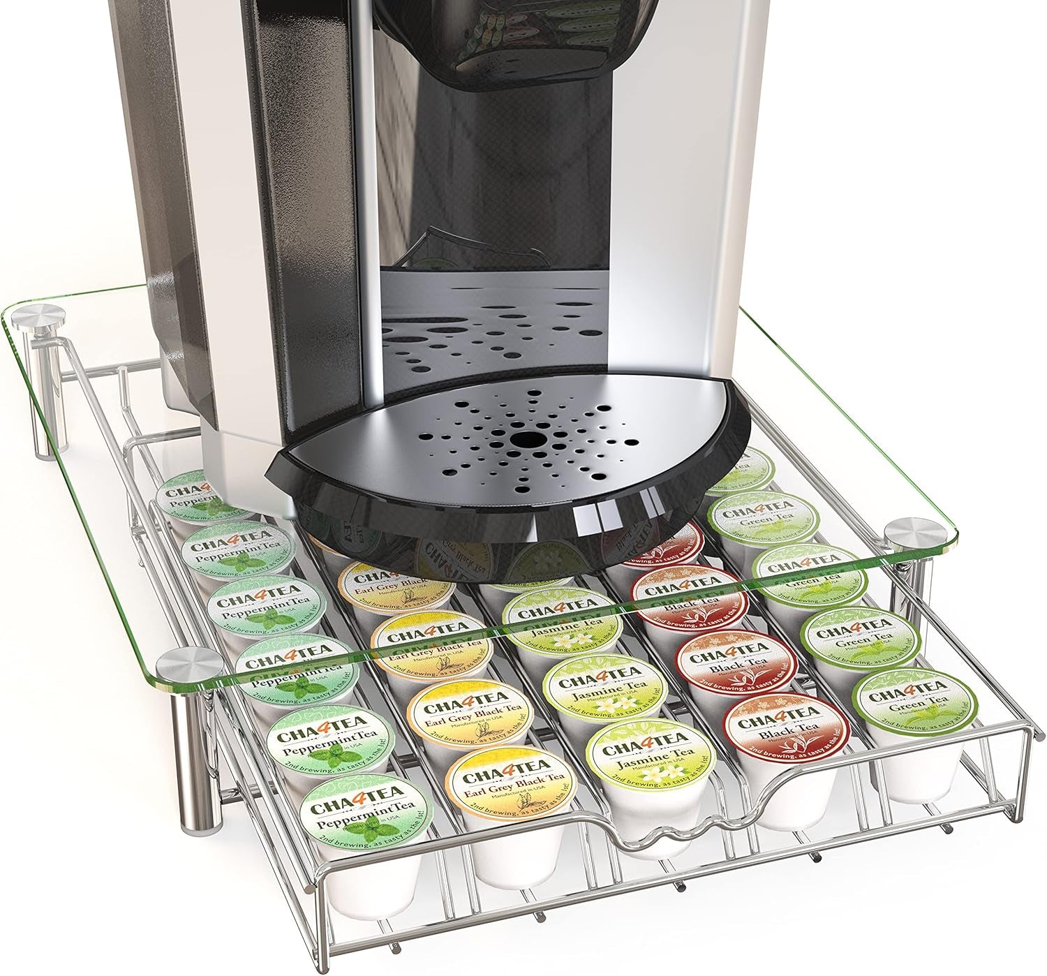 Decobrothers K-Cup Holder Drawer for 36 Coffee Pods Storage, Black