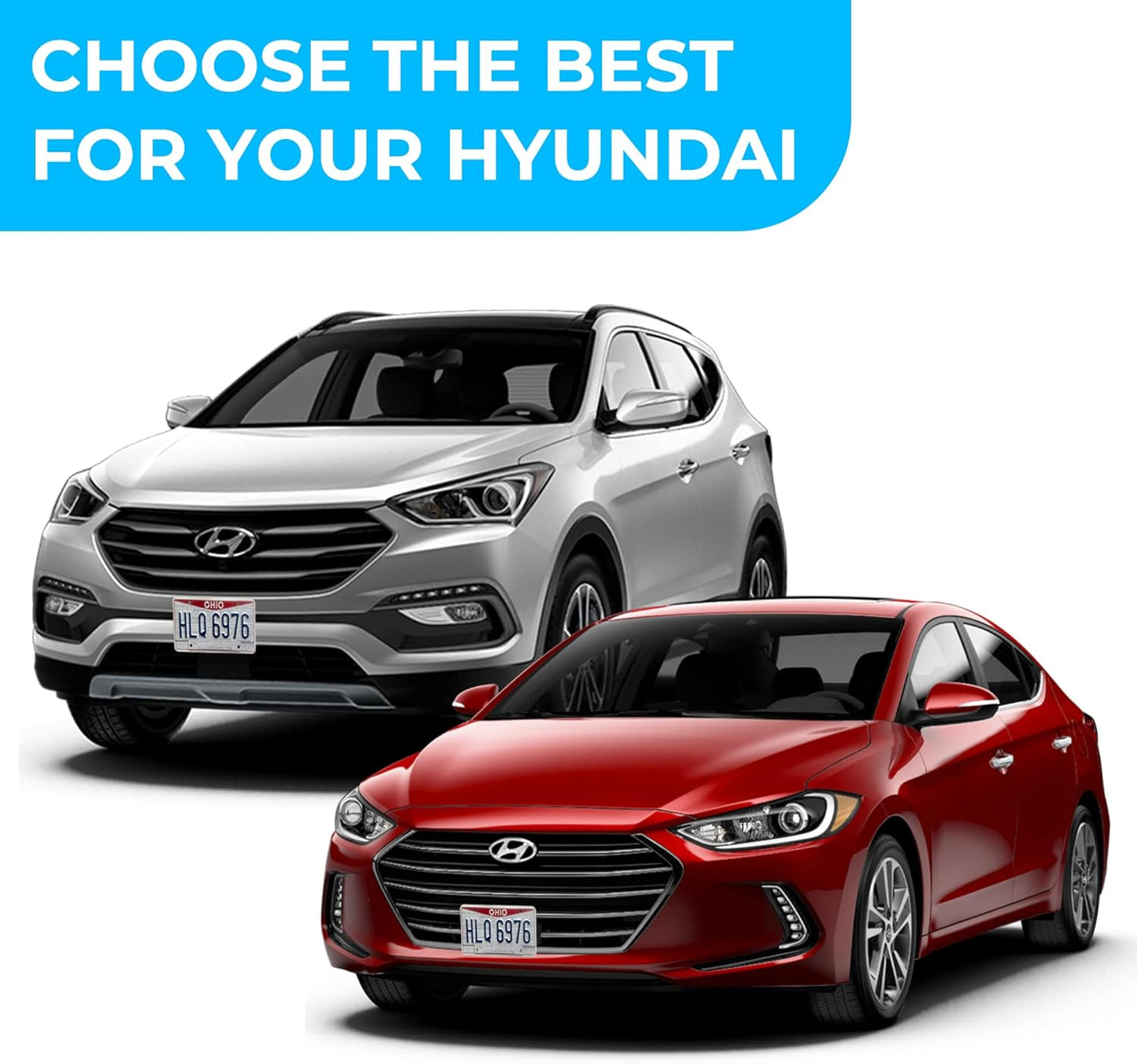 Front Bumper License Plate Bracket for HYUNDAI , Plate Holder Set W 6 Unique Screw Bolts & Wrench Kit, License Tag Mounting Kit, Quality Plate Holders, Premium Car & Truck Accessories