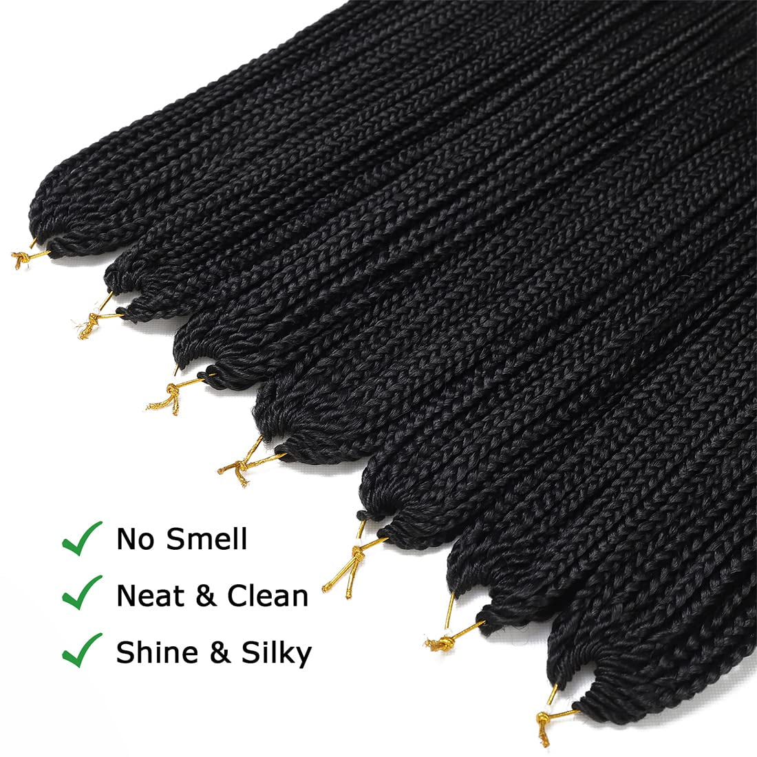 Crochet Box Braids Hair Pre Looped Goddess Box Braids Crochet Braiding Hair 7 Packs Crochet Box Braids 3X Box Braids Crochet Hair (14 Inch, 1B)