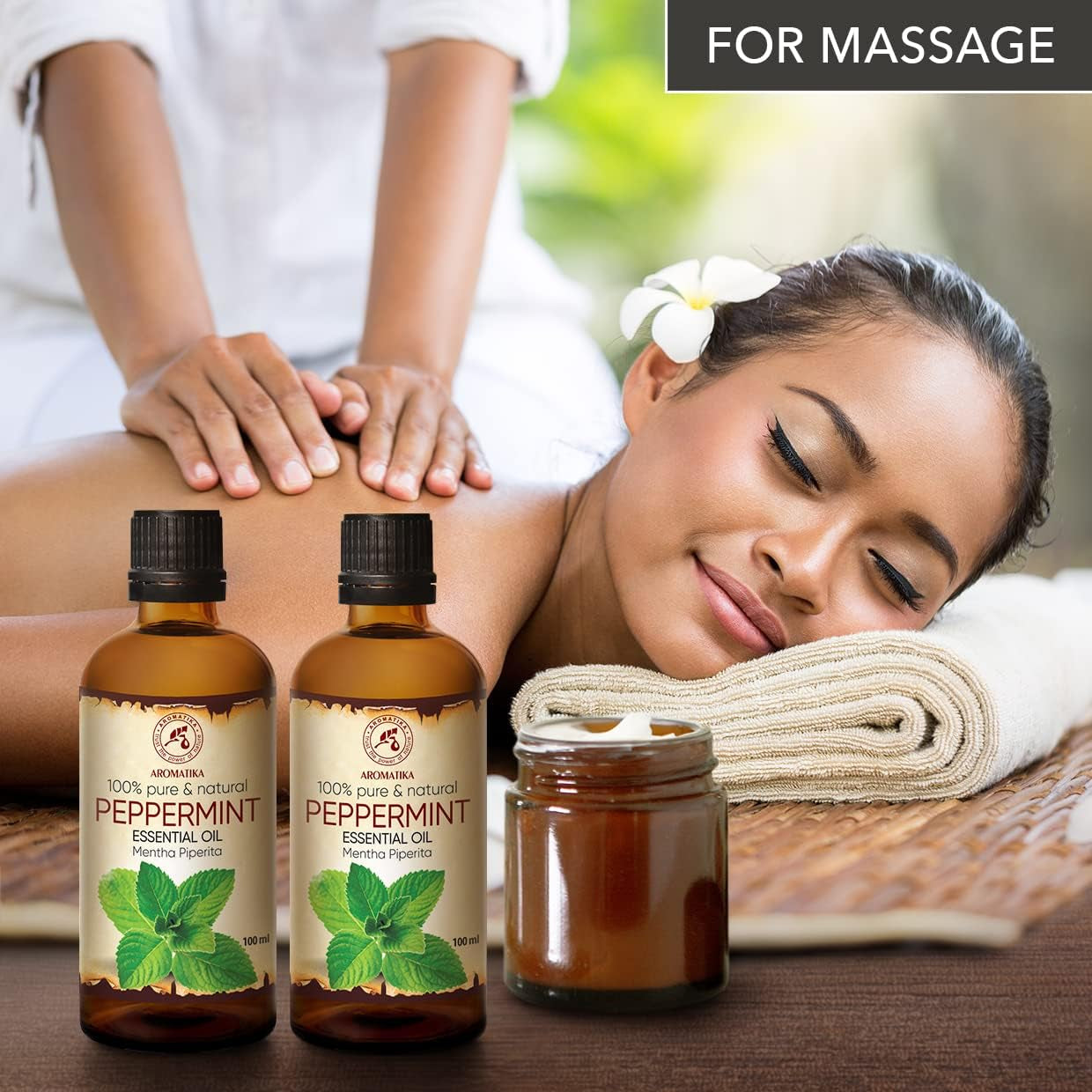 Peppermint Essential Oils 6.8 Fl Oz - 2X100Ml - Mentha Piperita - India - 100% Pure & Natural Oil - Best for Aromatherapy - Home Fragrances - Diffuser - Aroma Lamps - Skin Care TLBH