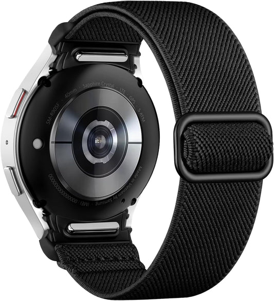 Elastic Bands Compatible with Samsung Galaxy Watch 6/5/4 40M 44Mm/6 Classic 43Mm 47Mm/5 Pro 45Mm/4 Classic 42Mm 46Mm, 20Mm One Click No Gap Nylon Stretchy Strap for Galaxy Watch Band Women Men