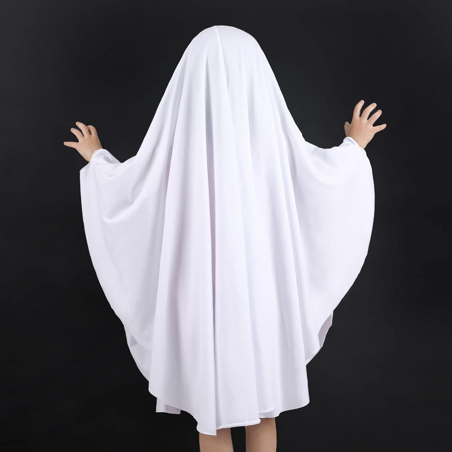 Unisex Kid Ghost Costume Girl Halloween Fancy Dress Cosplay Boy White Boo Ghost Cloak Child Spooky Trick-Or-Treating(White,M)