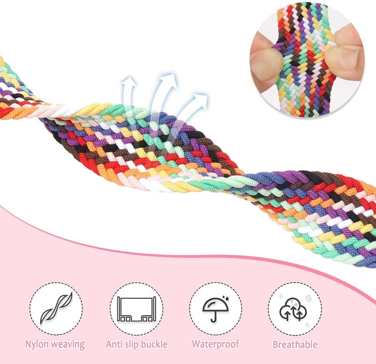 Braided Stretchy Solo Loop Strap Compatible with Apple Watch Band 38Mm 40Mm 41Mm 42Mm Women Men Adjustable Nylon Elastic Wristbands for Iwatch Series 10 9 8 7 6 SE 5 4 3 2 1 Ultra, 38/40/41/42Mm(Series 10)