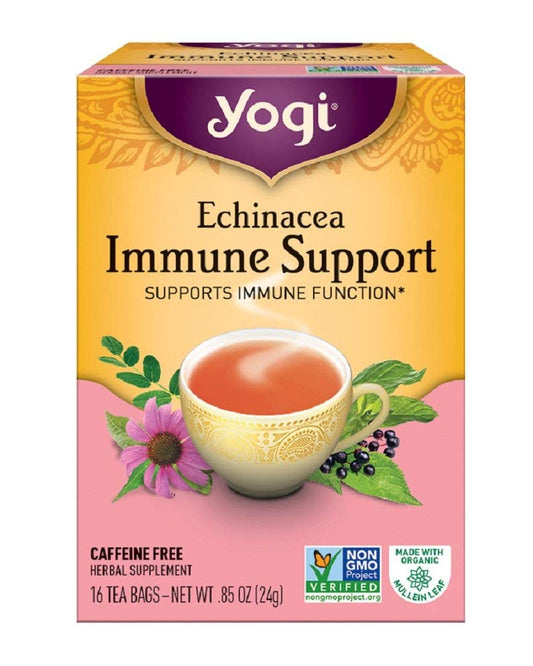 Echinacea Immune Support Organic Tea, Caffeine-Free, Vegan Friendly, Kosher, USDA Certified Organic, Non-Gmo, 16 Tea Bags TLBH