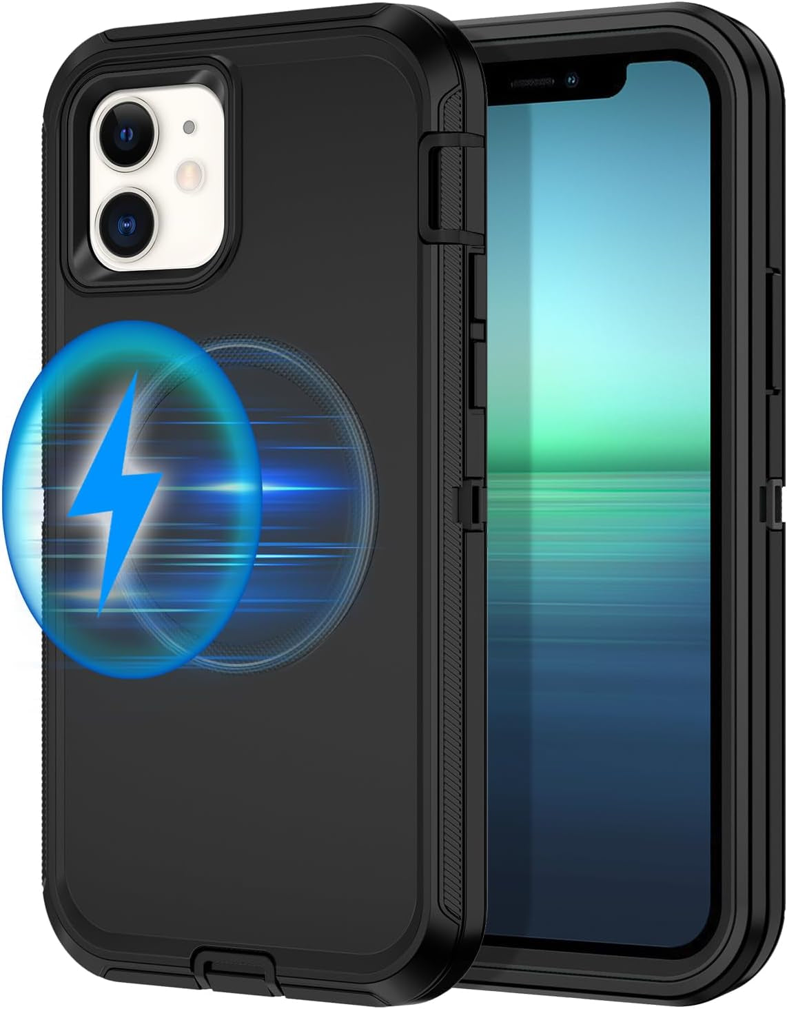 For Iphone 16E Case [Compatible with Magsafe] Shockproof 3-Layer Full Body Protection [Without Screen Protector] Rugged Heavy Duty Cover Case for Apple Iphone 16E 6.1",Turquoise