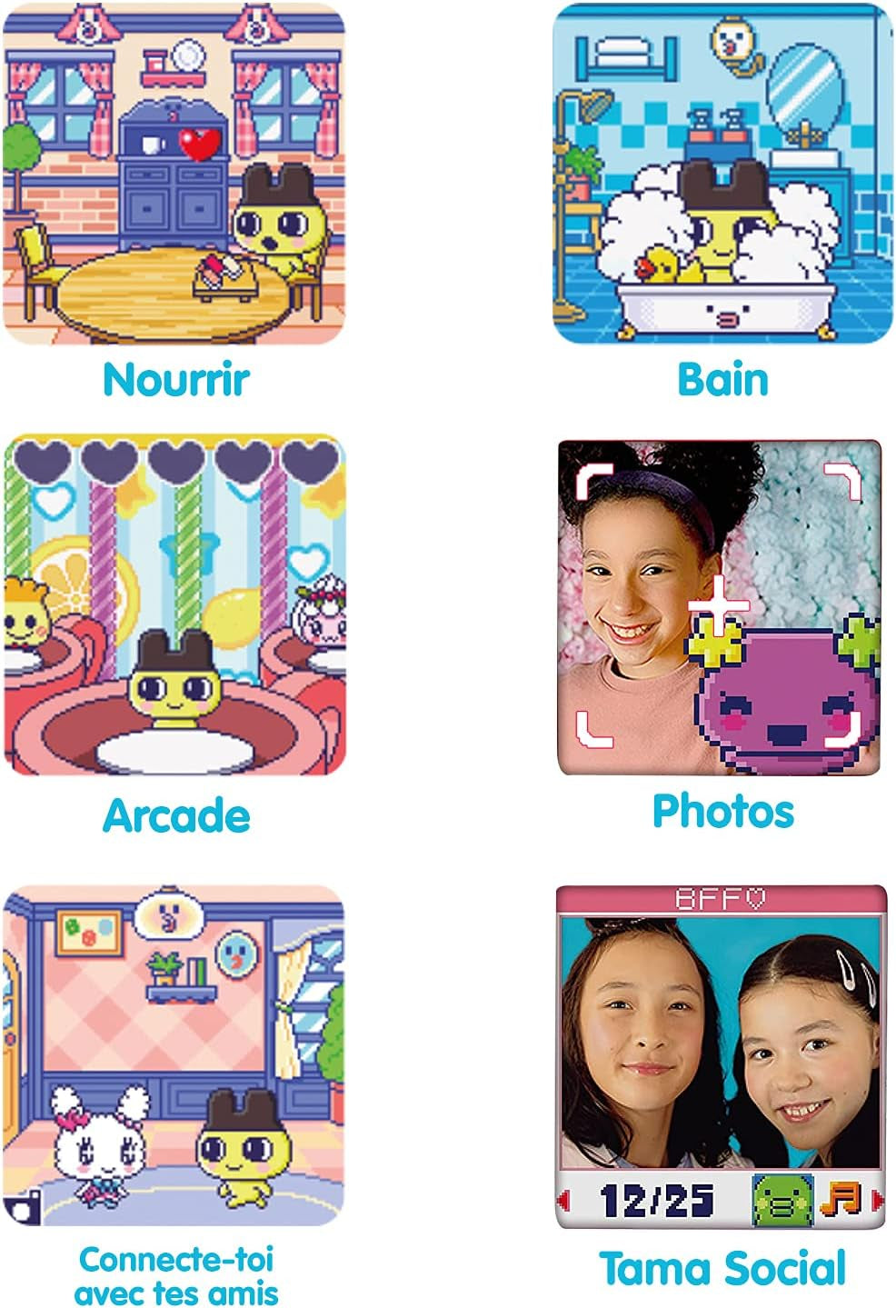 TAMAGOTCHI 42901  Pix the Next Generation of Virtual Reality Pet with Camera, Games and Collectable Characters-Floral, Pink BanUK