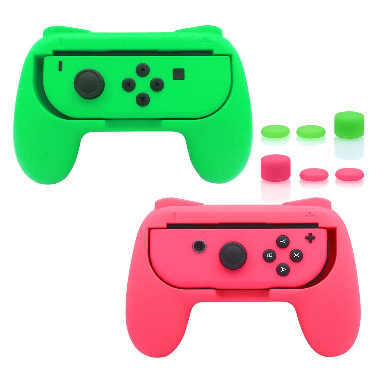 Grips for Nintendo Switch Joy-Con, Wear-Resistant Handle Kit for Switch Joy Cons Controller, 2 Pack (Black)
