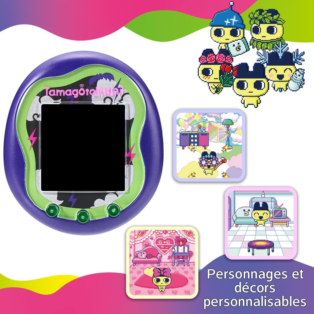 Bandai Uni Monster Purple Shell | the Customisable New Generation of Virtual Pet Based on the Original 90S Toy | Connect with Friends Worldwide with This Wearable Electronic Game BanUK