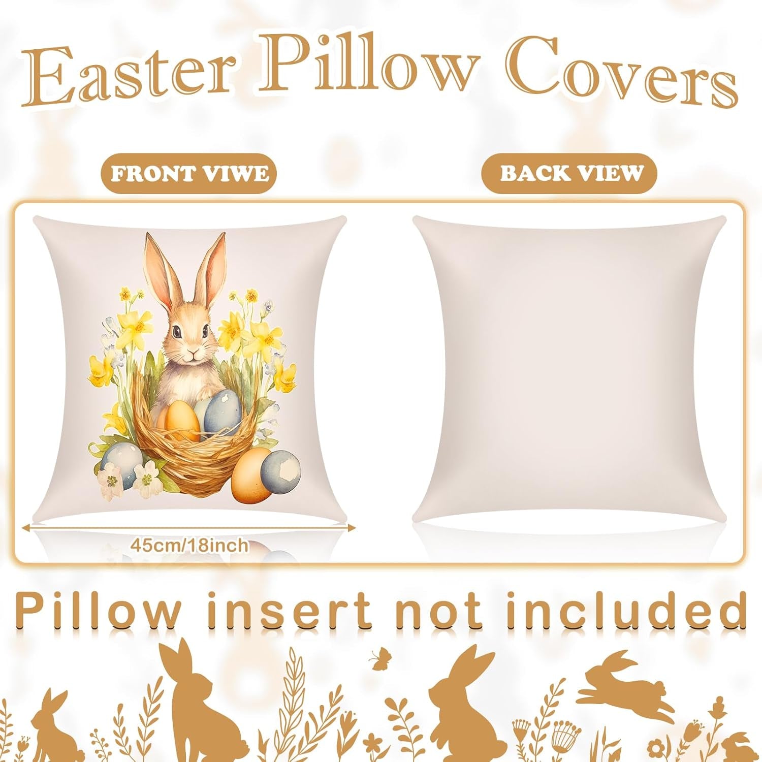 8 Pcs Happy Easter Pillow Covers 18 X 18 Inch Bunny He Is Risen Cross Eggs Spring Home Decor Throw Pillow Covers Linen Pillowcase Easter Decorations Throw Pillow Covers Decor for Sofa Couch