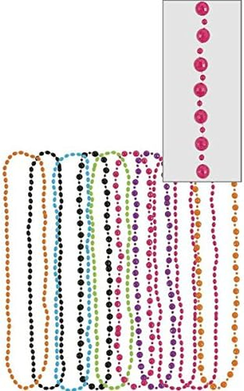 Retro Plastic Party Beads - 30", Vibrant Costume Accessory, Ultimate Photo Booth Prop & Groovy Party Favor