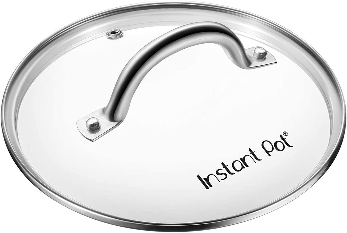 Tempered Glass Lid, 9.1-In, 6-Qt, Cooking Pot Lid, Stainless Steel Handle and Rim, Clear