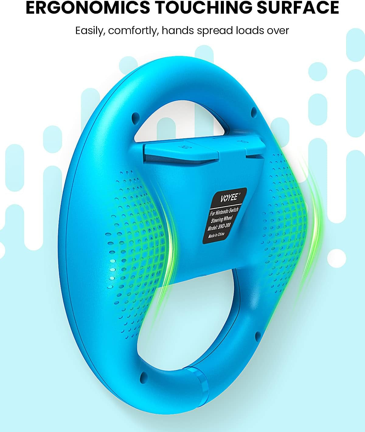 Steering Wheel Compatible with Nintendo Switch Wheel, Family Use Accessories Compatible with Switch Joycon Controllers, 2 Pack (Blue and Red)