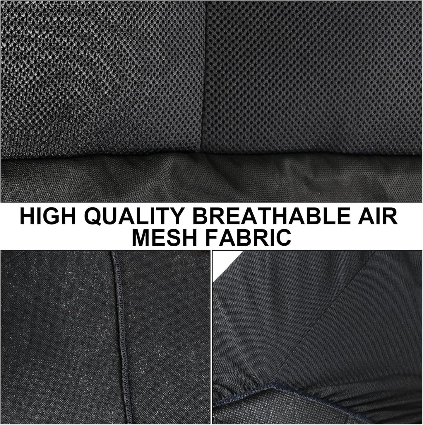 Custom-Fit Bench Seat Covers Replace for 1969-1996 Ford F100 F150 F250 Series Air Mesh Fabric Full Size Classic Trucks Seat Protector without Headrests (Black &Gray)