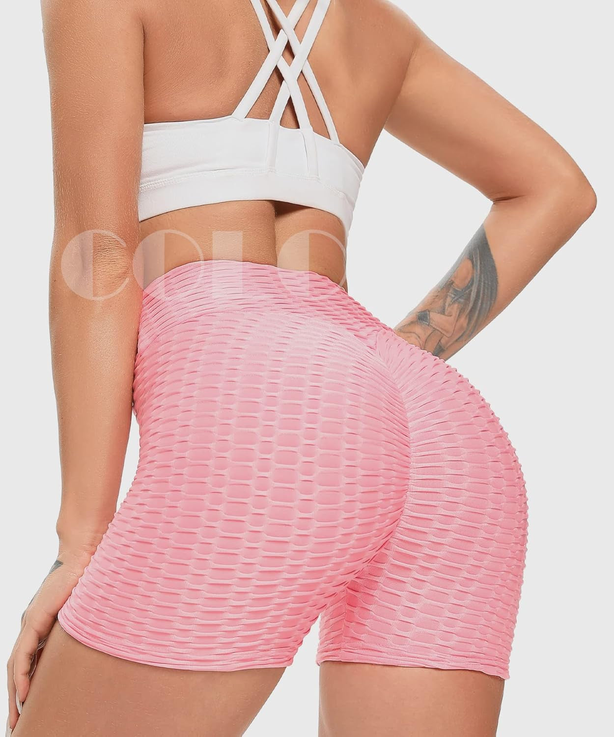 Booty Shorts Naughty Scrunch Butt Lifting Leggings Workout High Waisted Textured Bottom