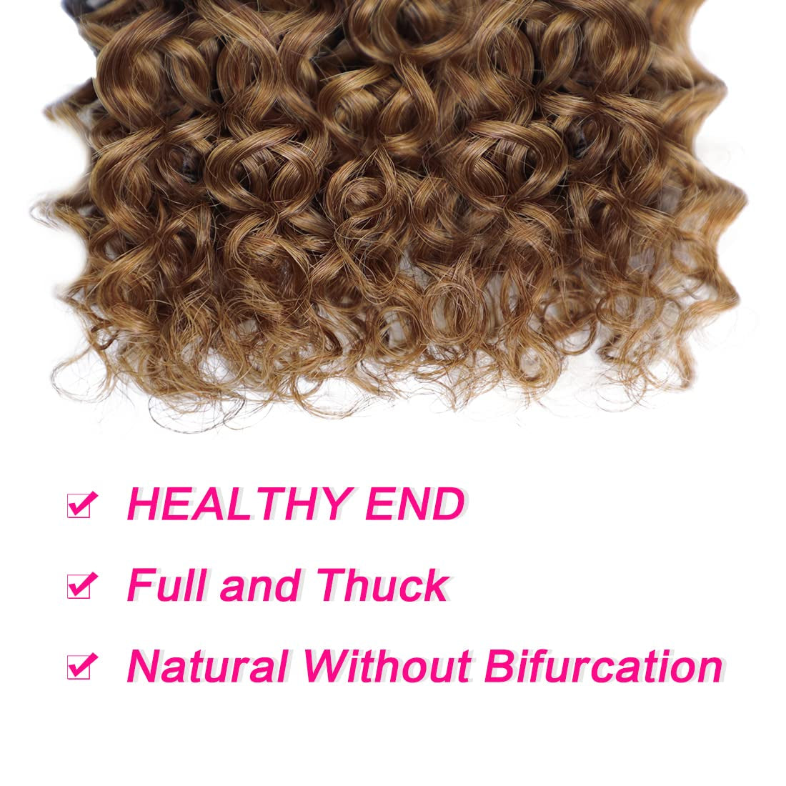 Human Hair Bundles 8 Inch Curly Human Hair 4 Bundles 1B/30# 12A Brazilian Virgin Hair Unprocessed Curly Weave Bundles Kinky Curly Bundles Human Hair 55 Gram/Bundle Wet and Wavy Bundles