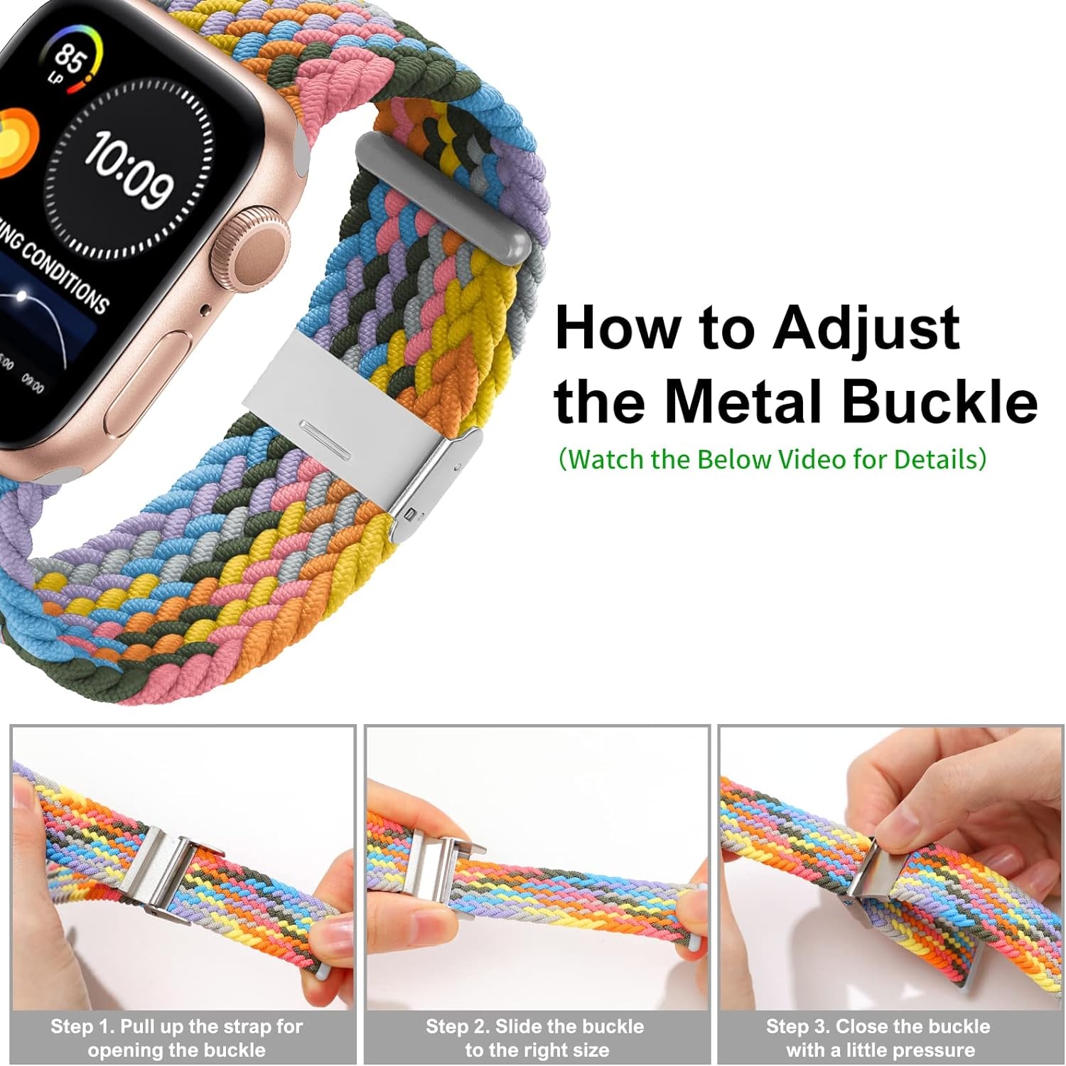 Compatible with Apple Watch Bands 44Mm 40Mm 38Mm 42Mm 41Mm 45Mm 49Mm, Iwatch Bands for Women Men,Adjustable Braided Solo Loop Elastic Sport Bands for Iwatch Ultra SE Series 9/8/7/6/5/4/3/2