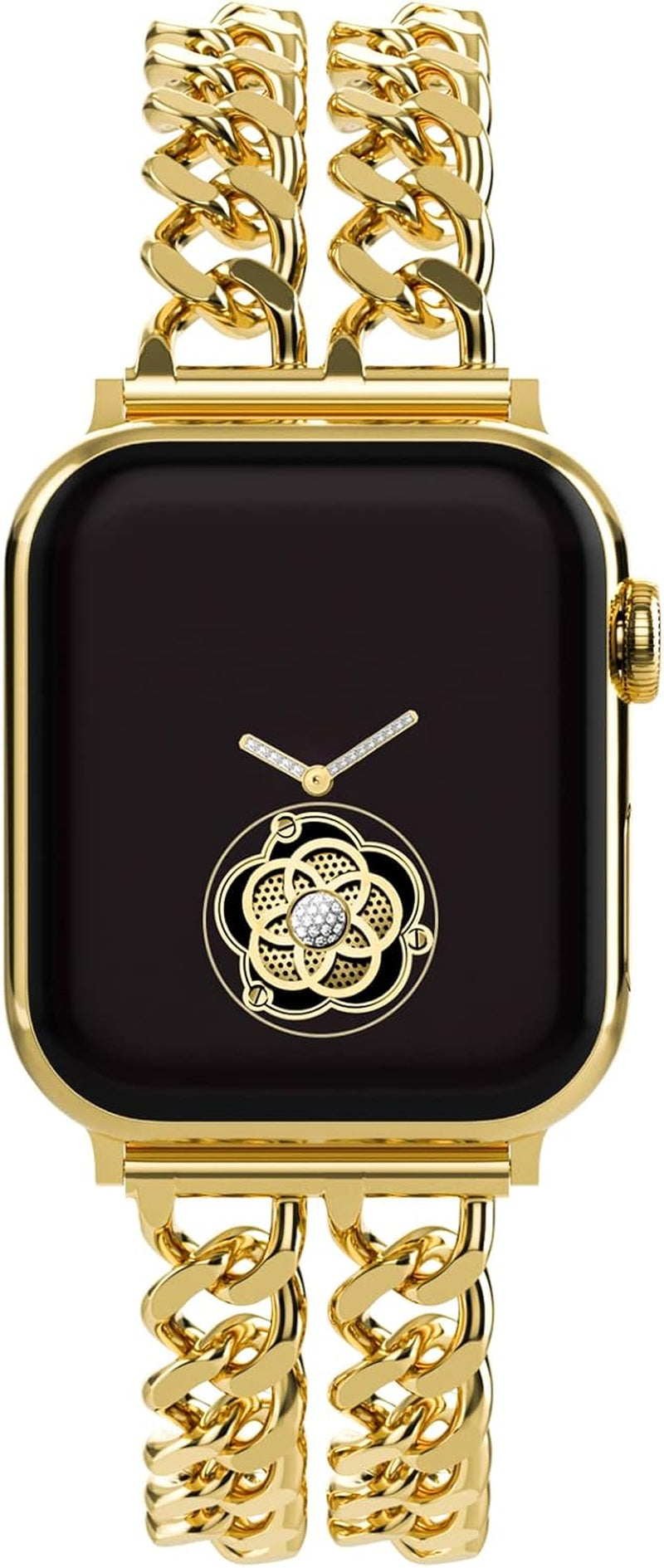 Compatible with Apple Watch SE Series 8 Series 7 6 5 4 3 2 1 Strap 45Mm 44Mm 42Mm 41Mm 40Mm 38Mm Ultra 49Mm Women'S Metal Linked Watch Band Steel Chain Iwatch Gold Bracelet