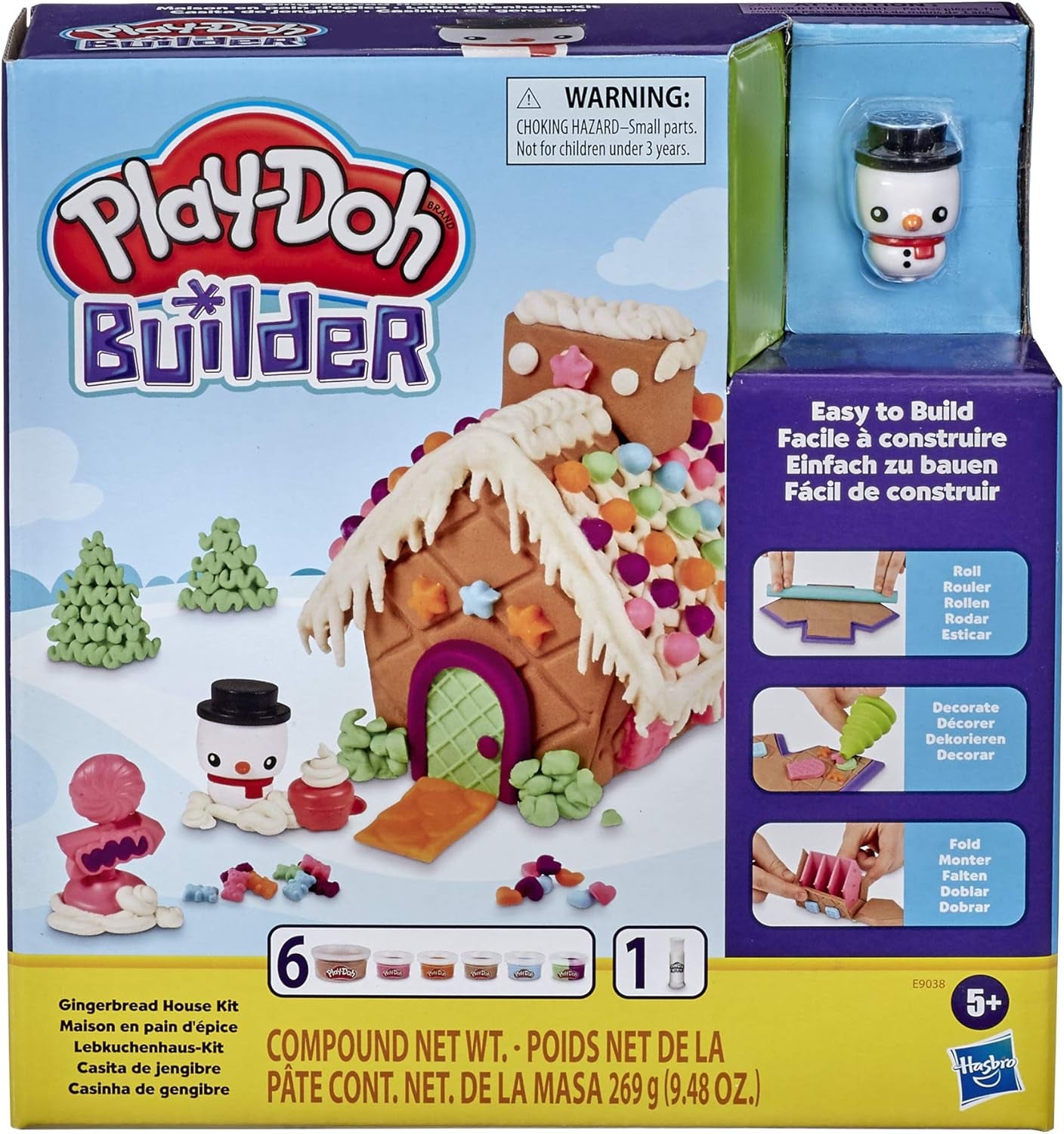 Builder Gingerbread House Toy Building Kit for Kids 5 Years and up with 6 Non-Toxic  Colors - Easy to Build DIY Craft Set (Amazon Exclusive)