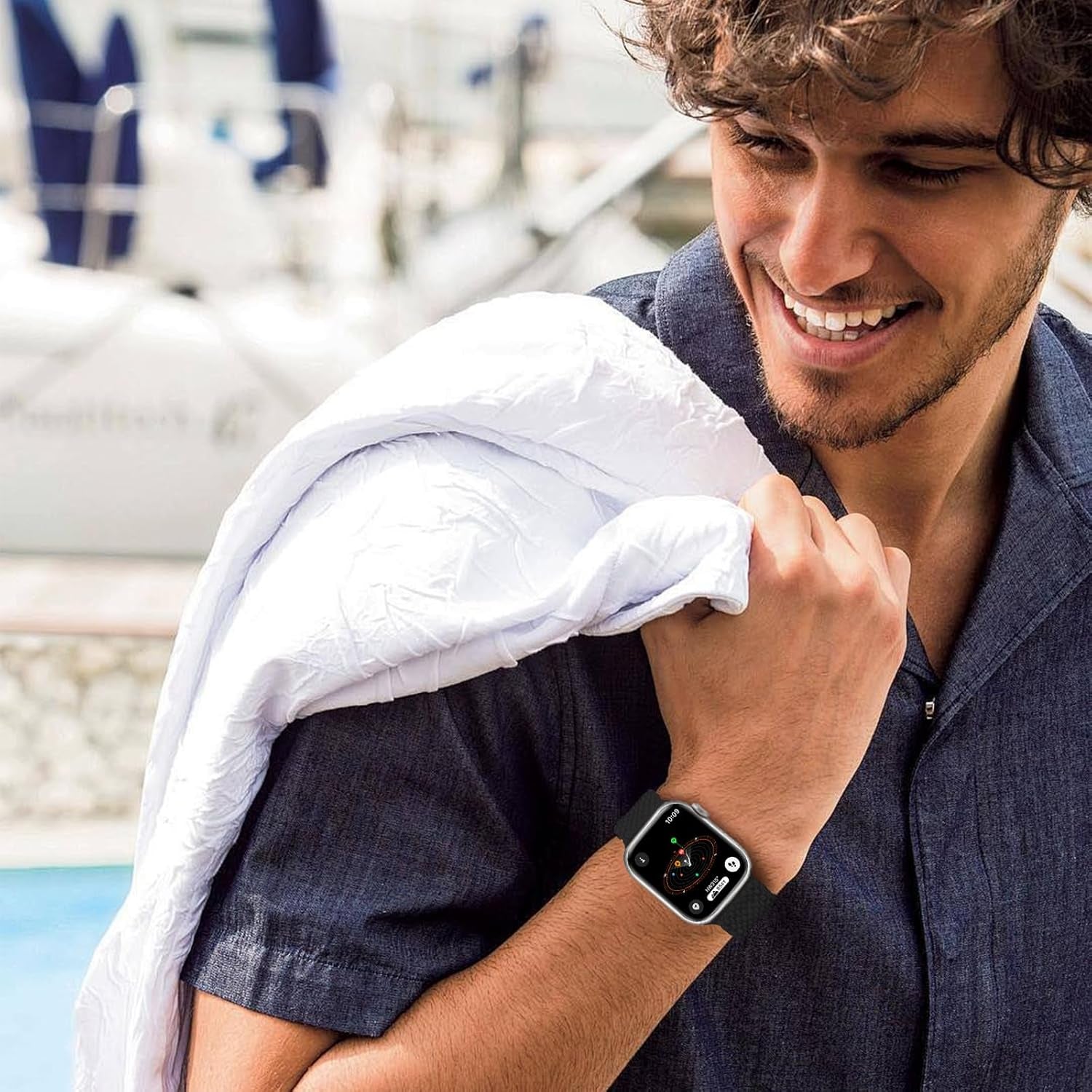 Braided Solo Loop Compatible with Apple Watch Bands 38Mm 40Mm 41Mm 42Mm 44Mm 45Mm 49Mm Women Men, Stretchy Elastic Nylon Sport Strap for Iwatch Bands Series 9/8/7/6/5/4/3/2/1/Se/Ultra