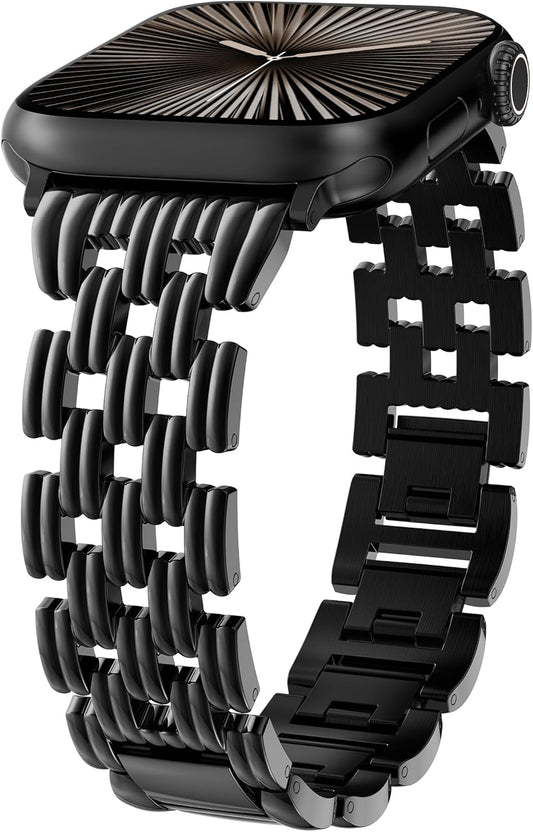 Compatible with Apple Watch Band 42/41/40/38/44/45/46/49Mm Women, Dressy Basketweave Metal Pretty Strap Designer Gold Silver Link Bracelet Wristband for Iwatch Series 10 9 8 7 6 5 4 3 Ultra SE