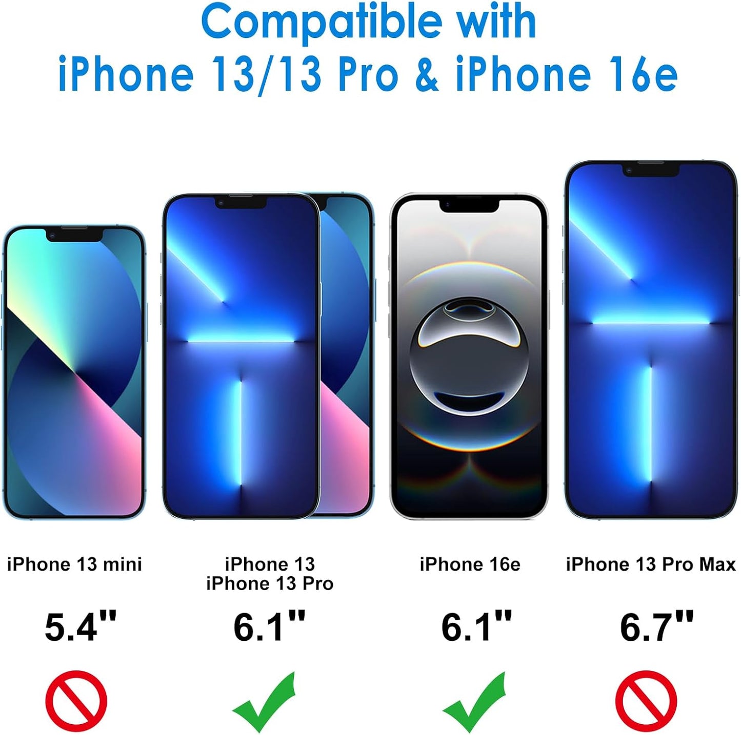 Screen Protector for Iphone 16E 2025, Iphone 13/13 Pro 6.1-Inch, Tempered Glass Film, 3-Pack