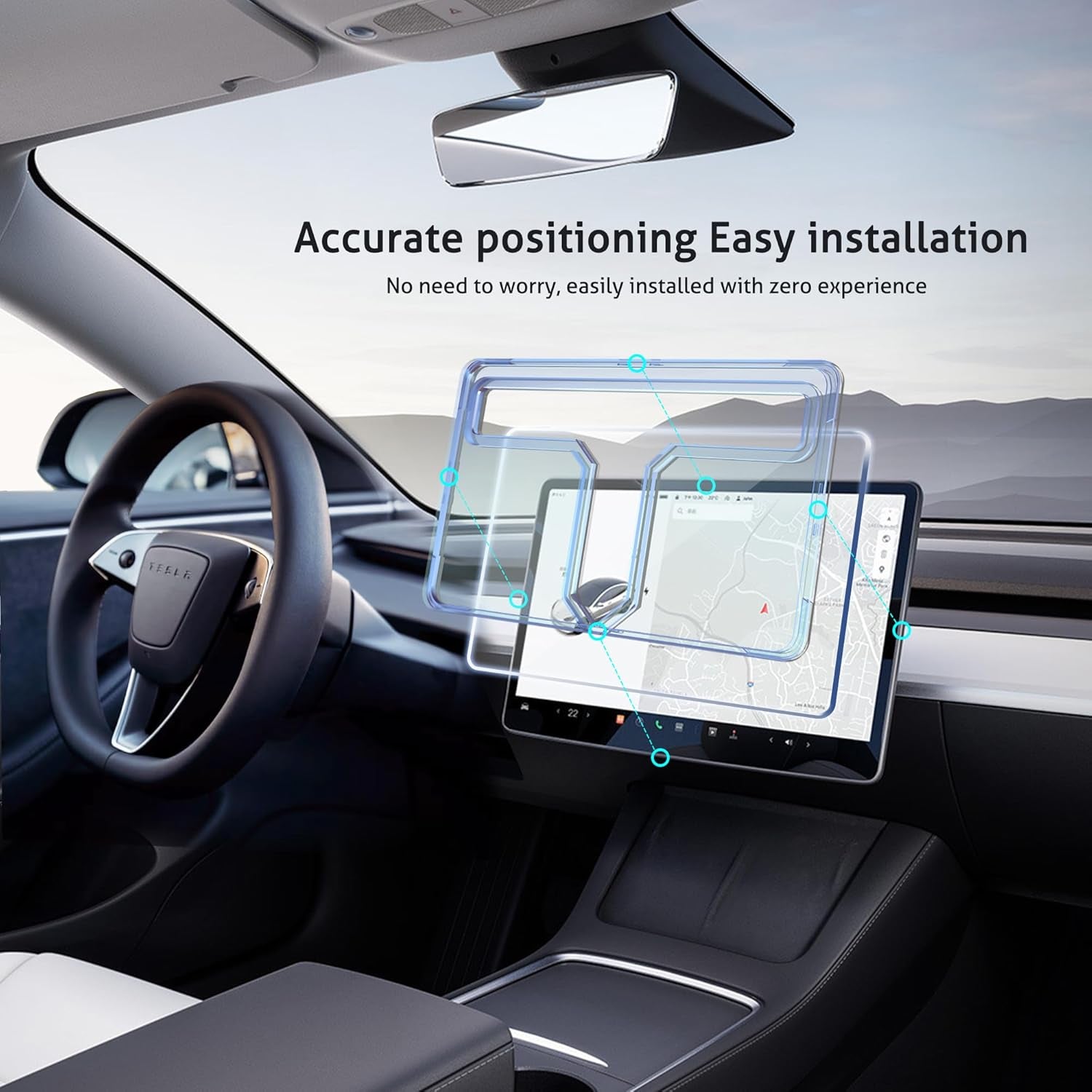 Tempered Glass Screen Protector for Tesla Model 3 2024 Highland Refresh Center Console Dashboard Touchscreen [15.4 Inch] with Auto Alignment Tool + Armrest Box Screen Protector [8 Inch]