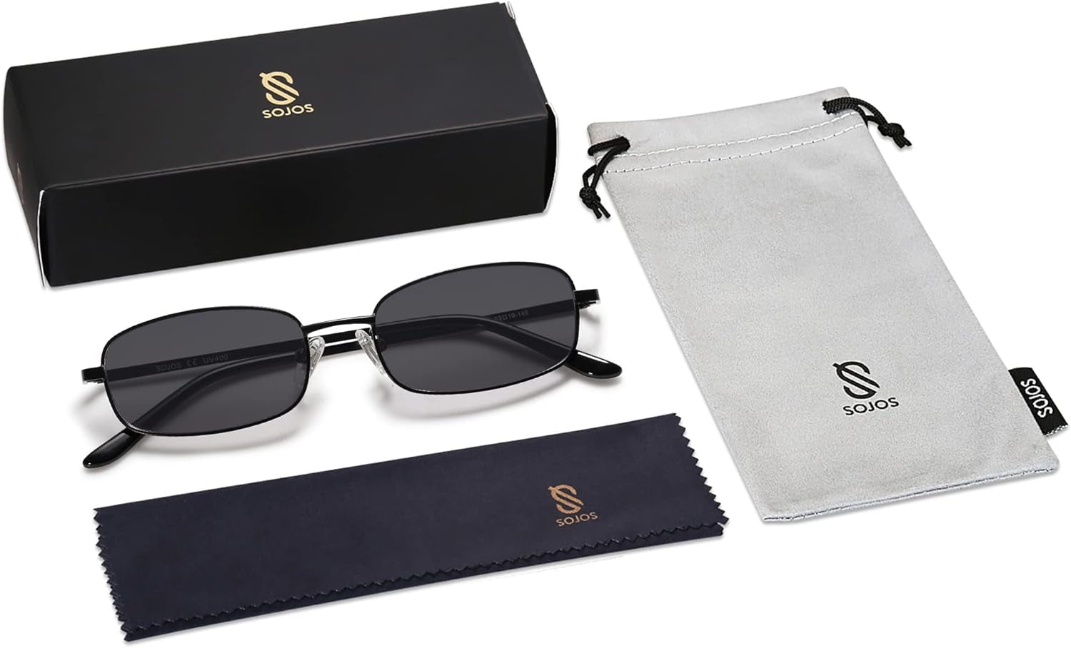 Small Y2K Narrow Rectangle Sunglasses Womens Mens Retro 80S 90S Skinny Sunnies SJ1187