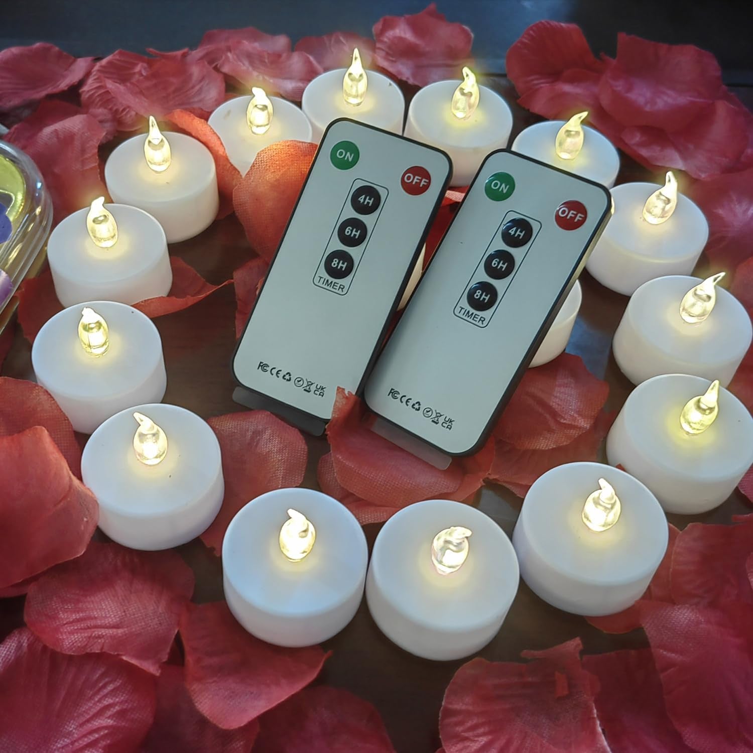 Tea Light Candles with Remote Control,Flickering Flameless LED Candle,Long Lasting 400+Hours,Battery Operated with Timer for Home Decoration Seasonal &Festival Celebration Warmyellow (24Pcs)