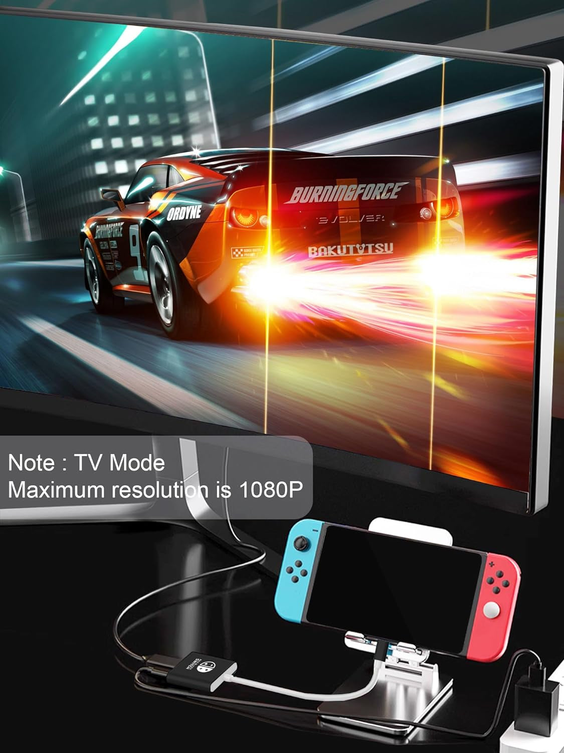 Switch Dock for Nintendo Switch & OLED, Switch Docking Station for TV, Nintendo Switch Base Accessories, Portable Switch Travel Dock, USB C to HDMI Adapter for Steam Deck/Macbook/Laptop, Black