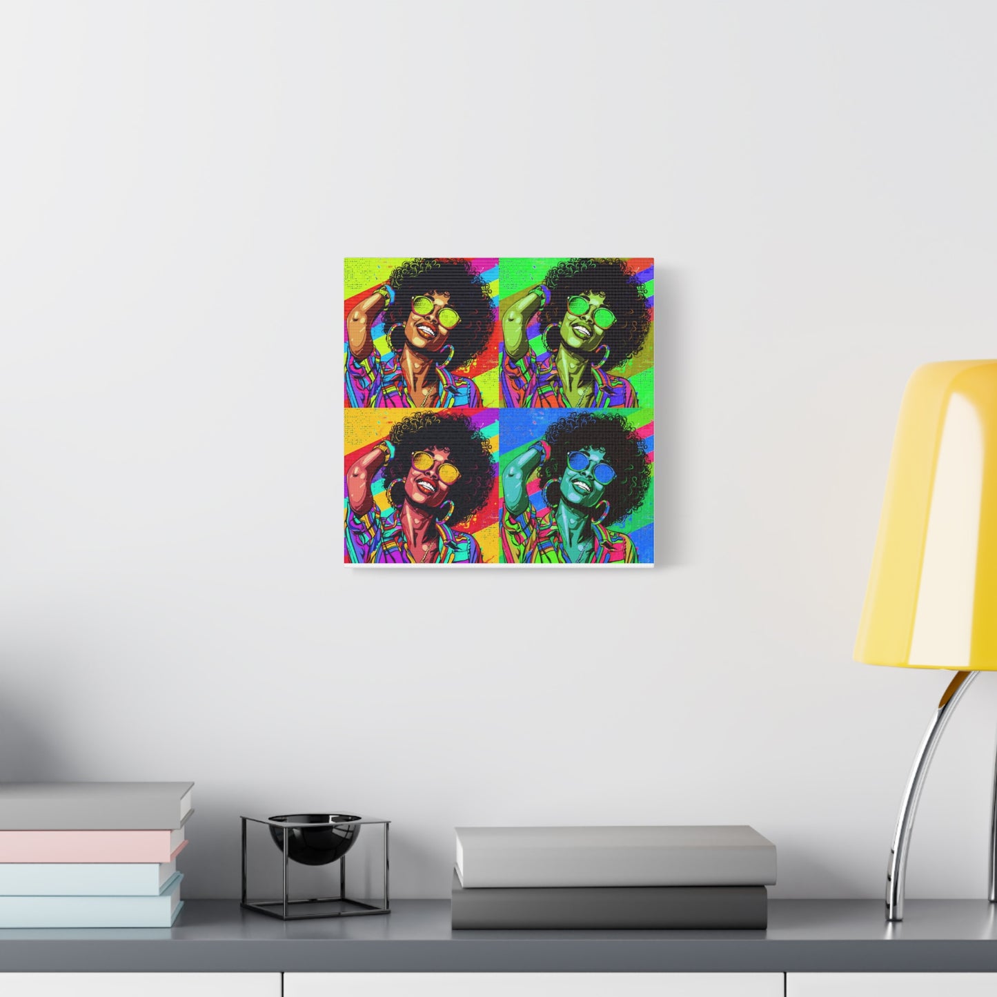 BLACK BEAUTY COLORFULL ANDY WARHOL STYLE Matte Canvas, Stretched, 1.25"