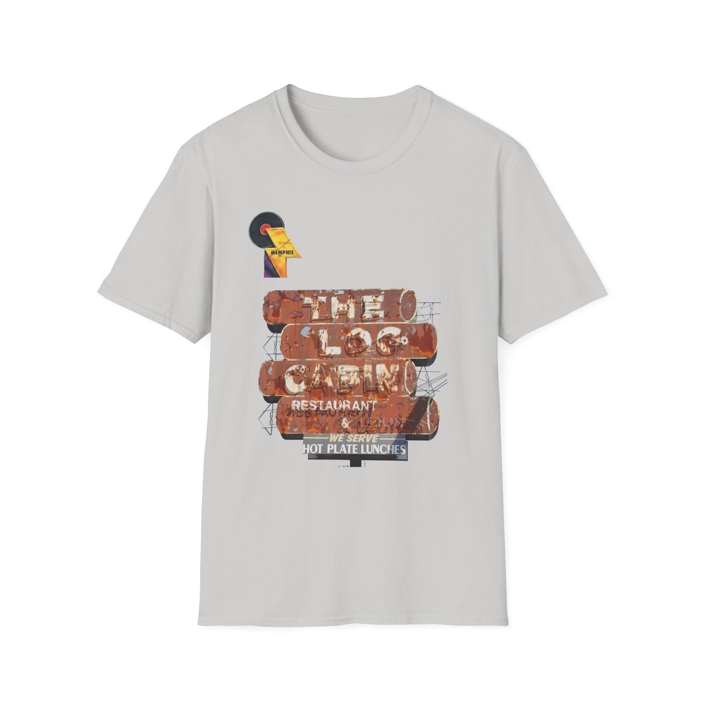 retro vintage Log Cabin Restaurant [gone] Memphis, TN Unisex Softstyle T-Shirt