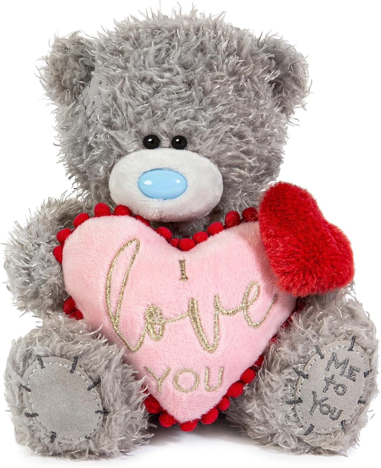 Me to You Tatty Teddy 'Love You' 15Cm Bear with Pom-Pom Heart - Official Valentine'S Day Collection, Grey UK