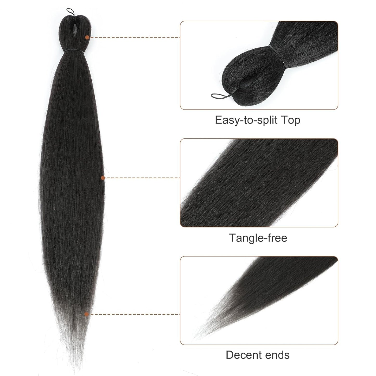 Pre-Stretched Braiding Hair - 16 Inch 8 Packs Light Brown Short Braiding Hair for Twist or Box Braids, Yaki Texture Hot Water Setting Synthetic Braiding Hair Extensions (16 Inch, #4-8P)