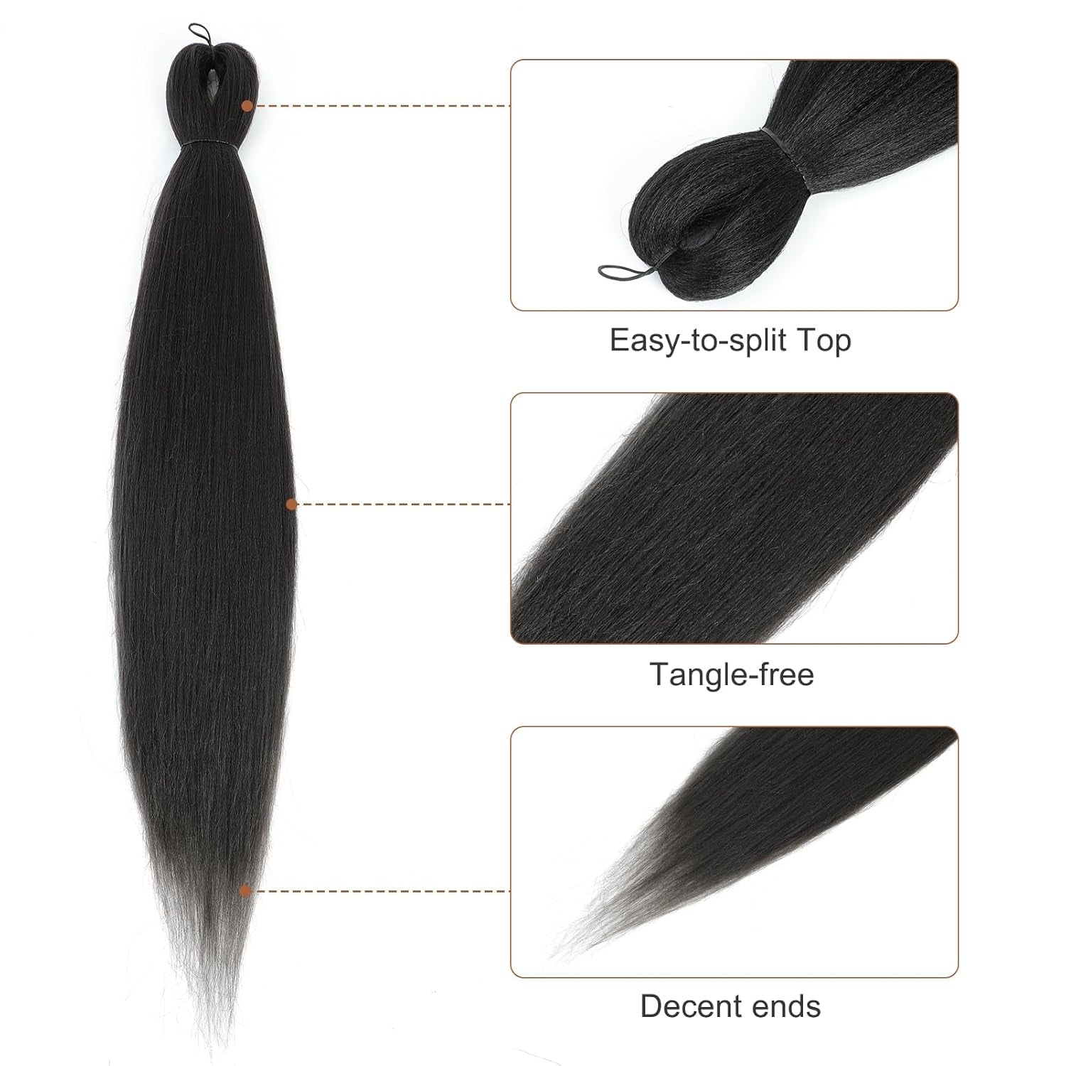 Pre-Stretched Braiding Hair - 16 Inch 8 Packs Light Brown Short Braiding Hair for Twist or Box Braids, Yaki Texture Hot Water Setting Synthetic Braiding Hair Extensions (16 Inch, #4-8P)