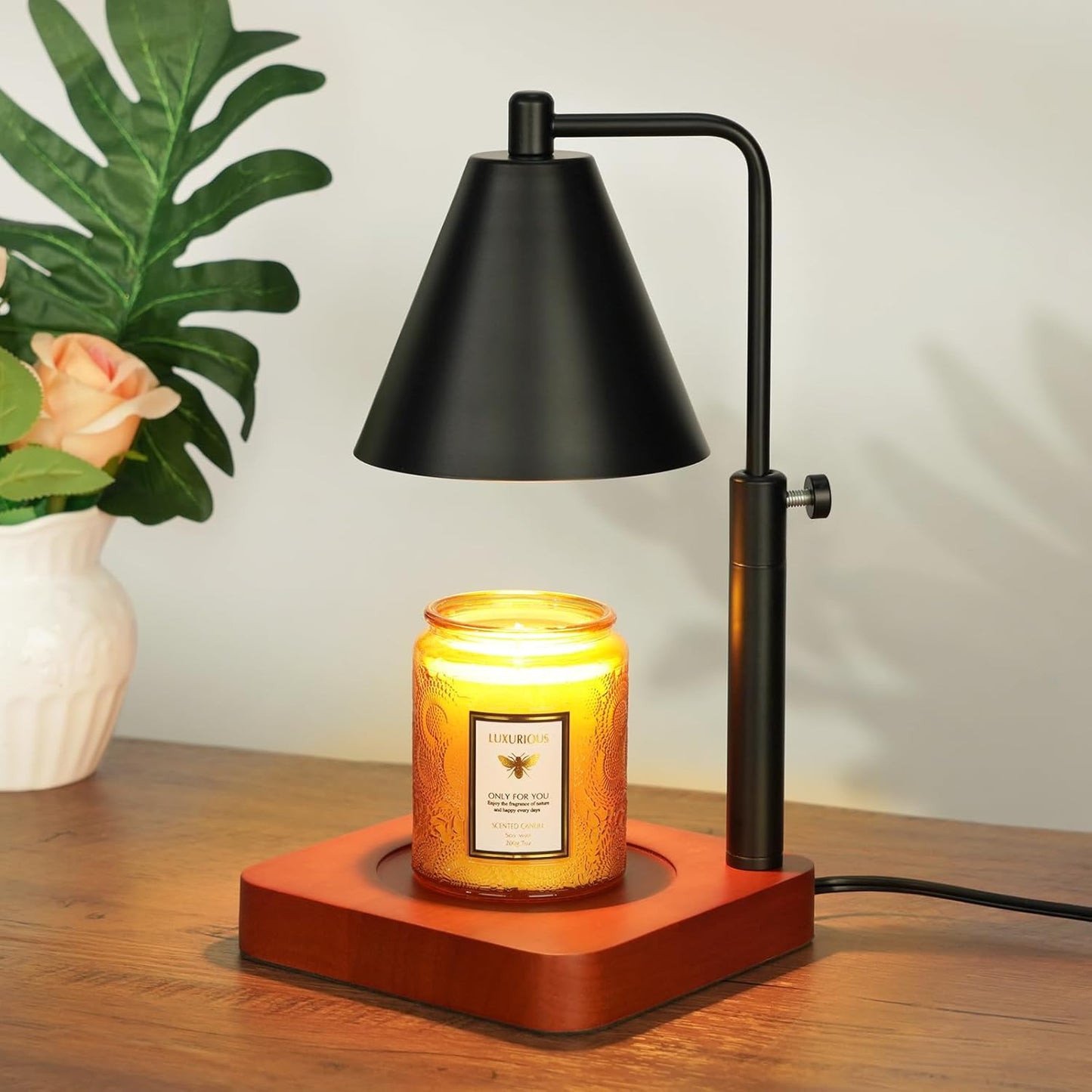 Small Candle Warmer Lamp with Timer, Black Adjustable Candle Lamp Warmer for Jar Candles, Birthday Gifts for Women Mom, Candle Heater House Warming Gift, Cute Lamp Candle Warmer Home Decor for Bedroom